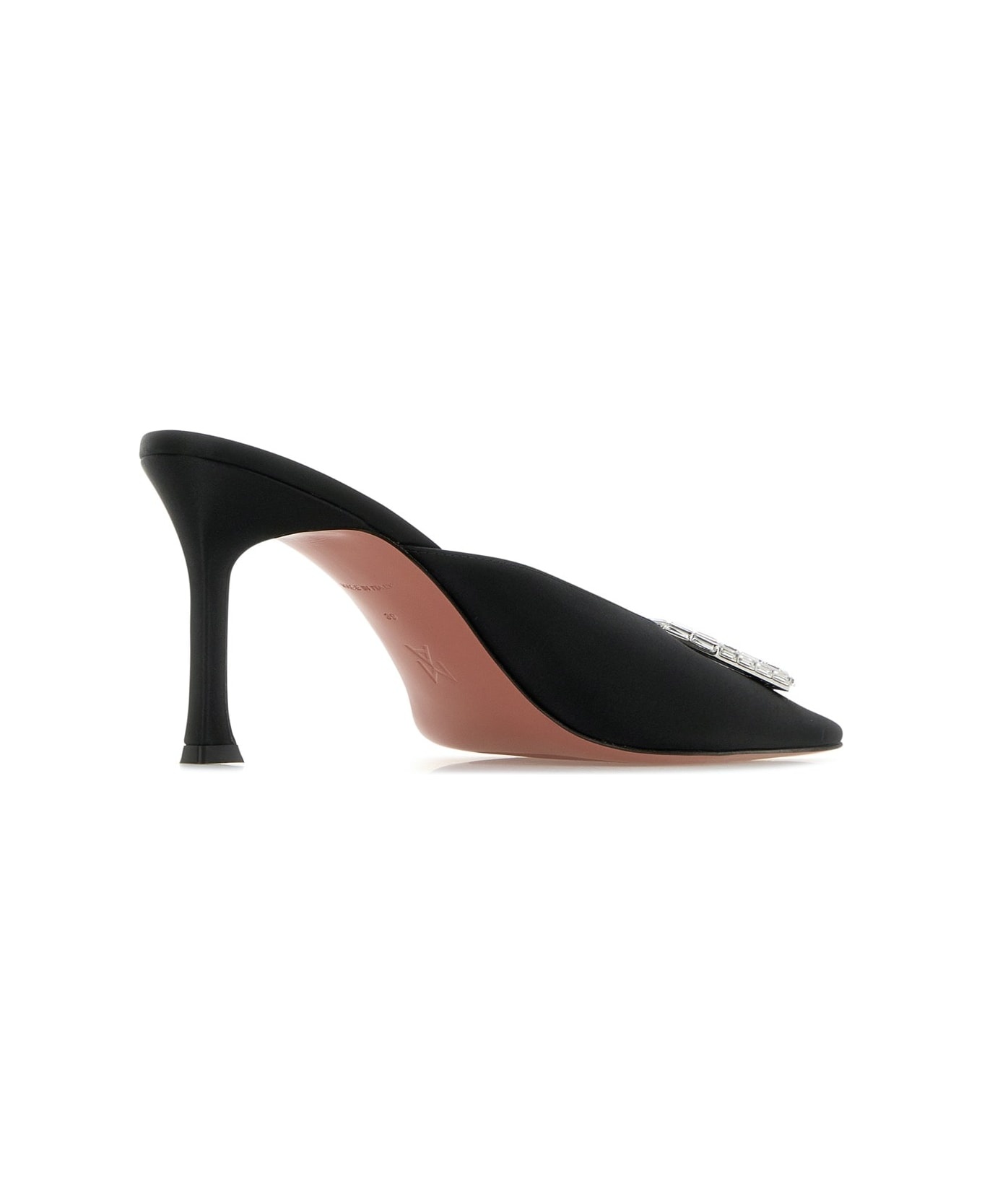 Camelia Mule 90 Satin Black White - 3