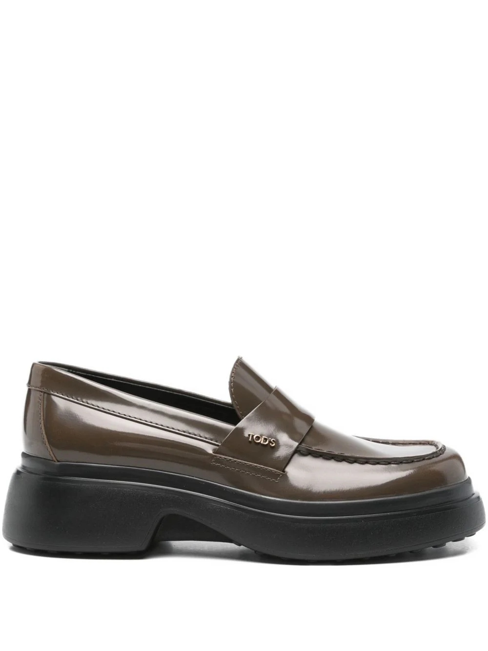 leather platform loafers - 1