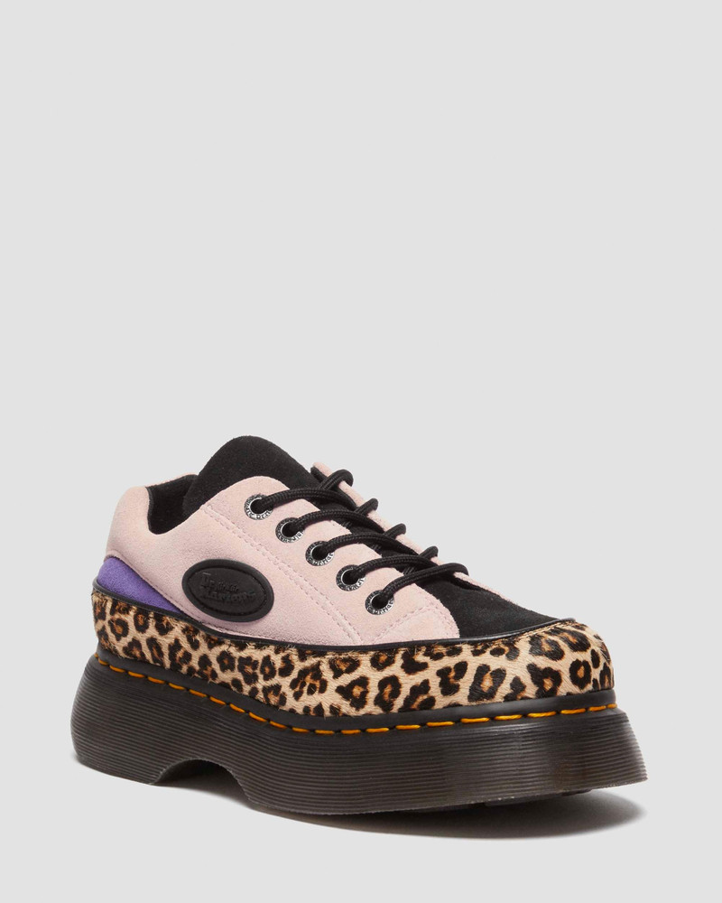 Dr. Martens Buzz 5-Eye Leopard and Suede Shoes outlook