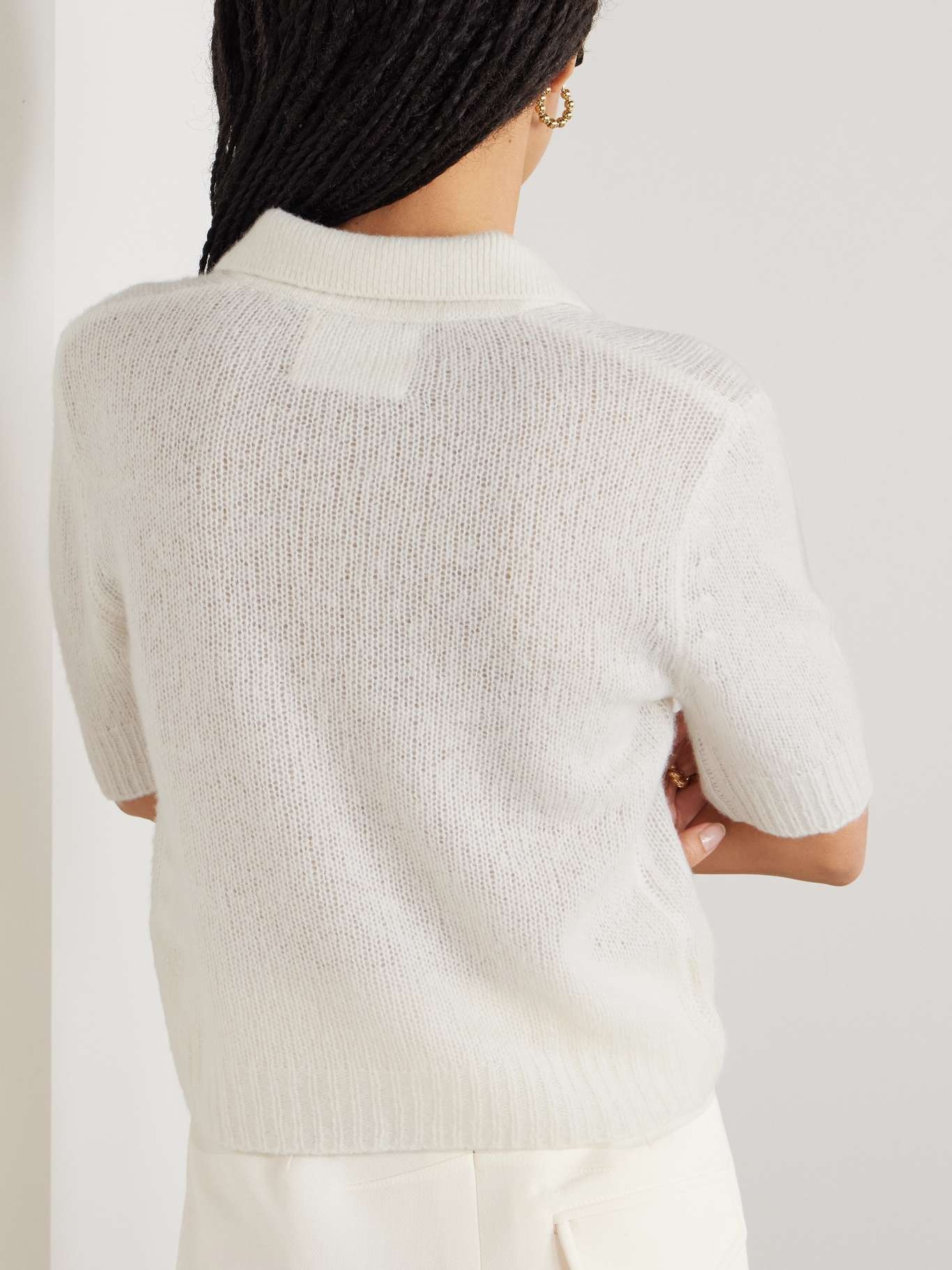 Masy cashmere and silk-blend polo shirt Cream - 4