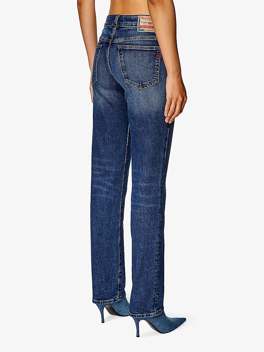 1989 D-Mine slim-fit, straight-leg mid-rise stretch-denim jeans - 4