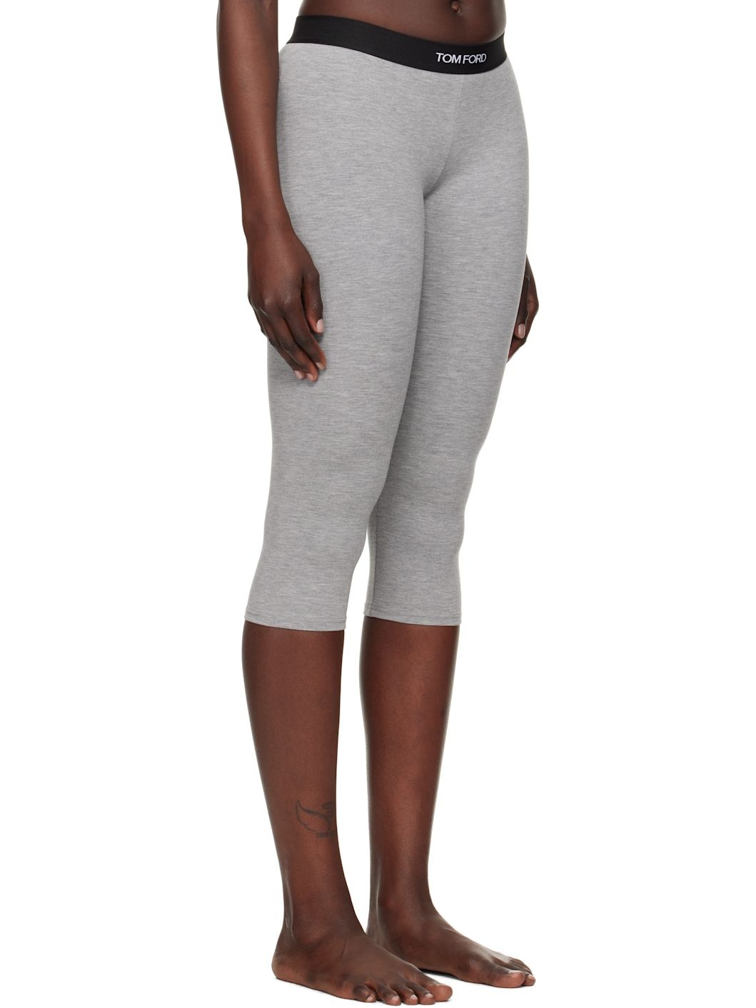 Gray Modal Yoga Short Leggings - 2