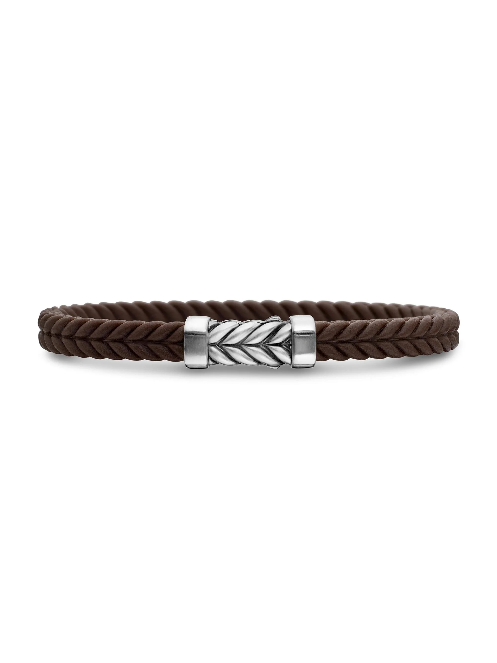Men's Chevron Rubber Bracelet - Brown - 1