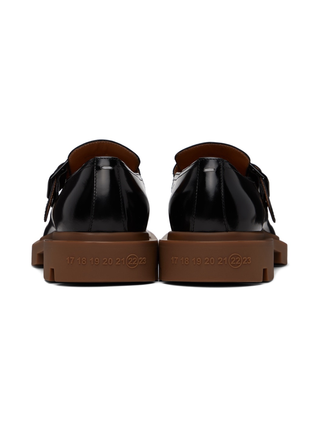 Maison Margiela Black Pin-Buckle Loafers | REVERSIBLE