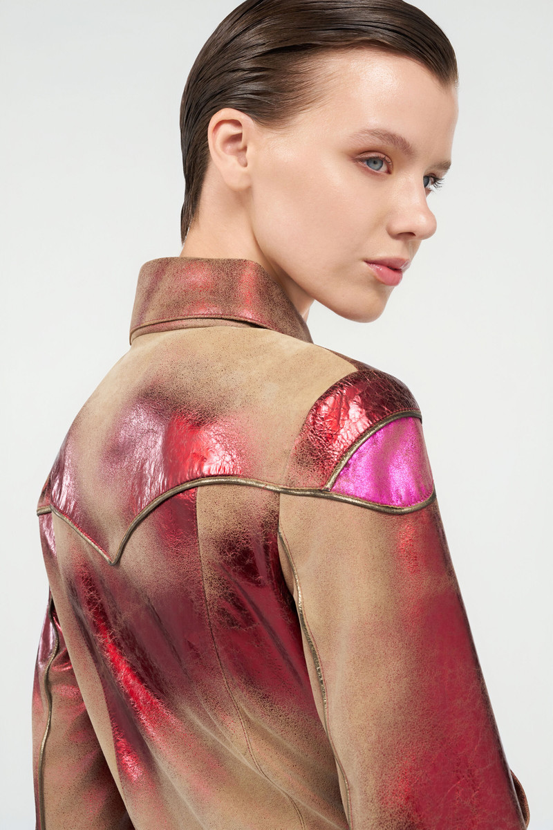 Metallic Leather Jacket 7