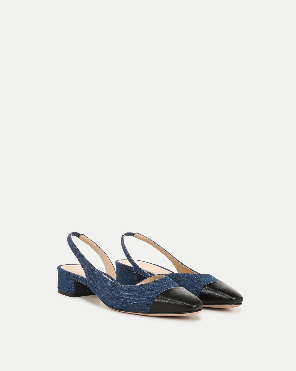 CECILE DENIM CAP-TOE SLINGBACK - 2