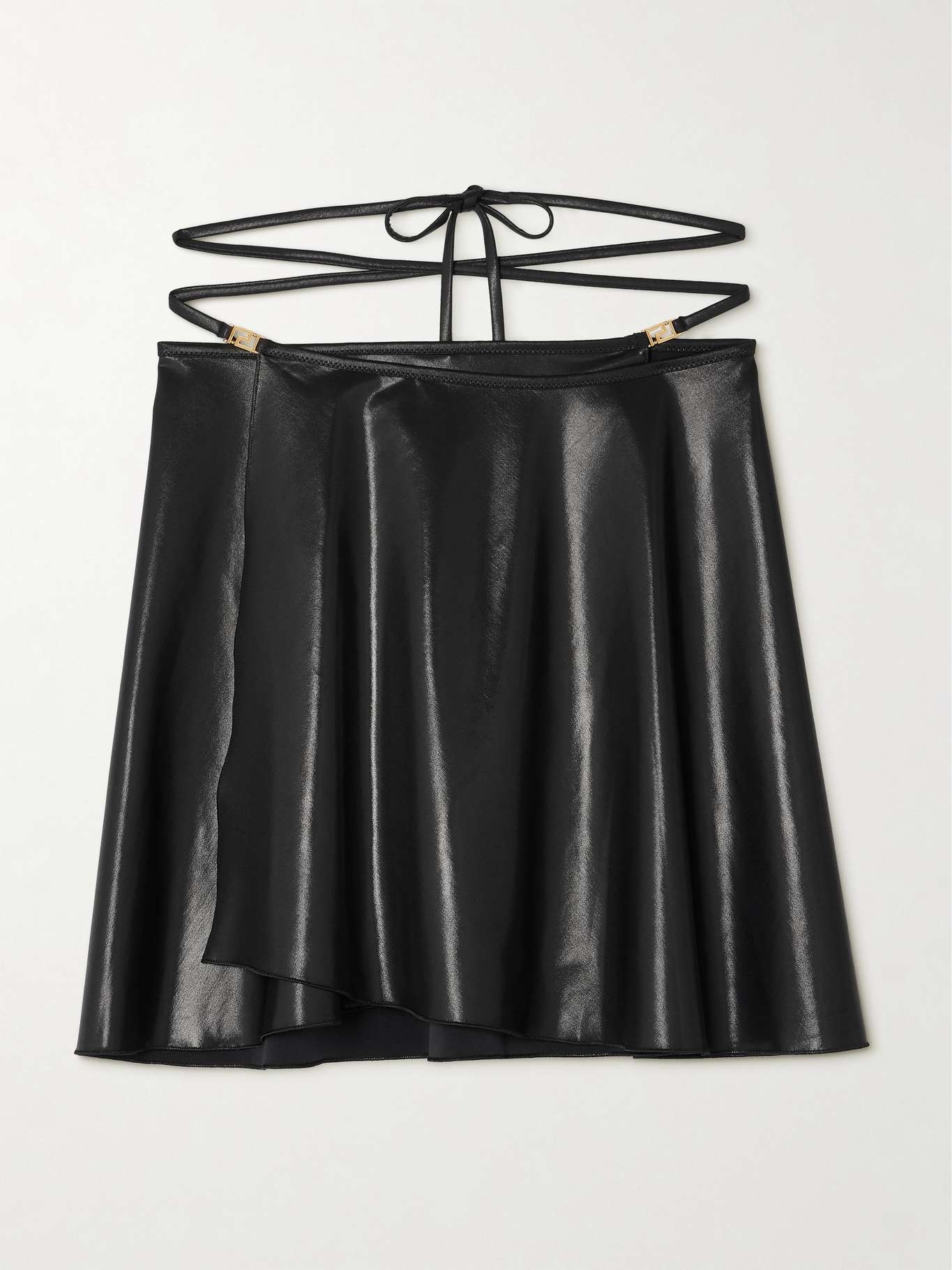 Brinata embellished stretch-lamé mini wrap skirt - 1