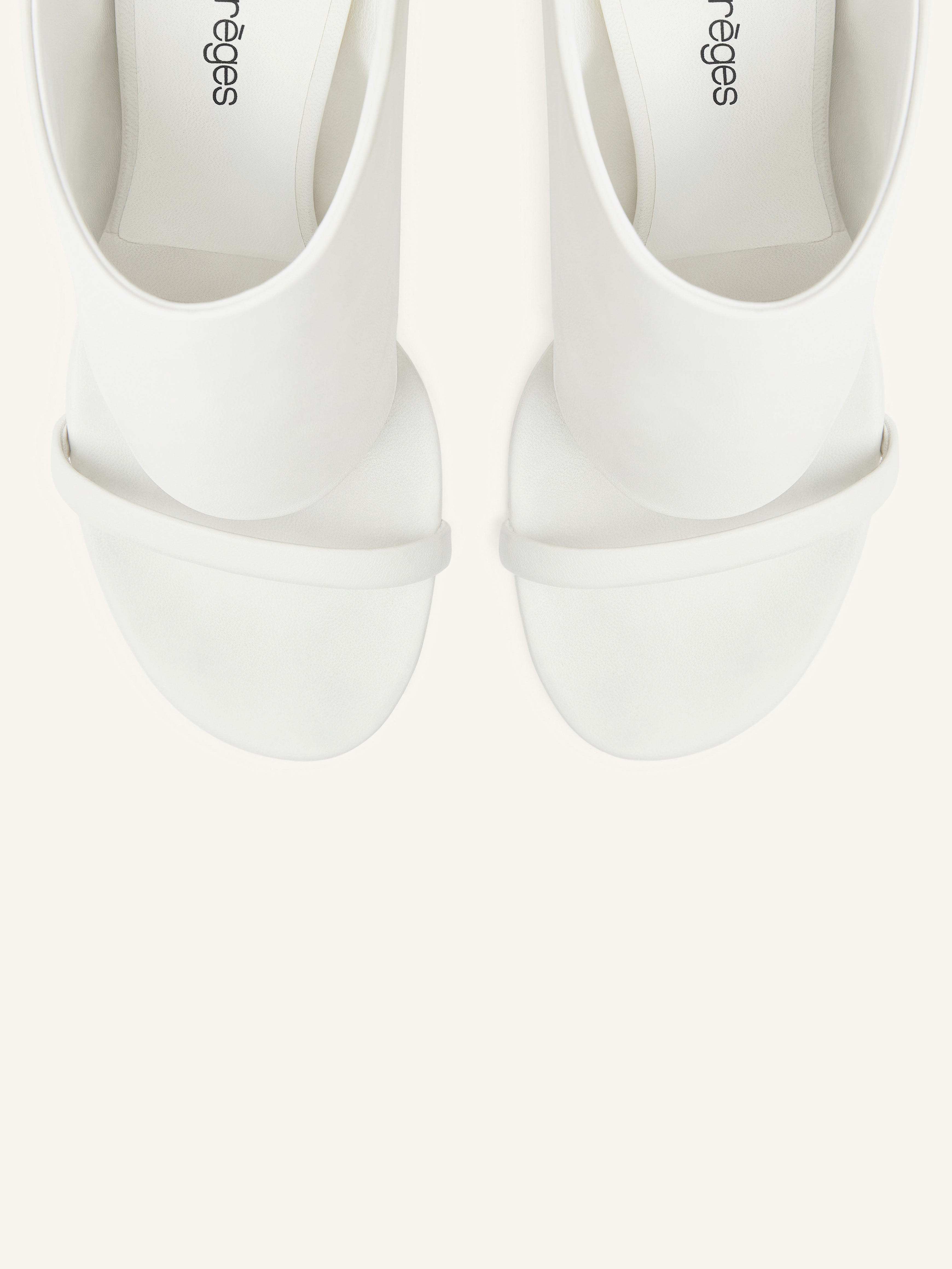 OBLIQUE WEDGED LEATHER MULES - 5
