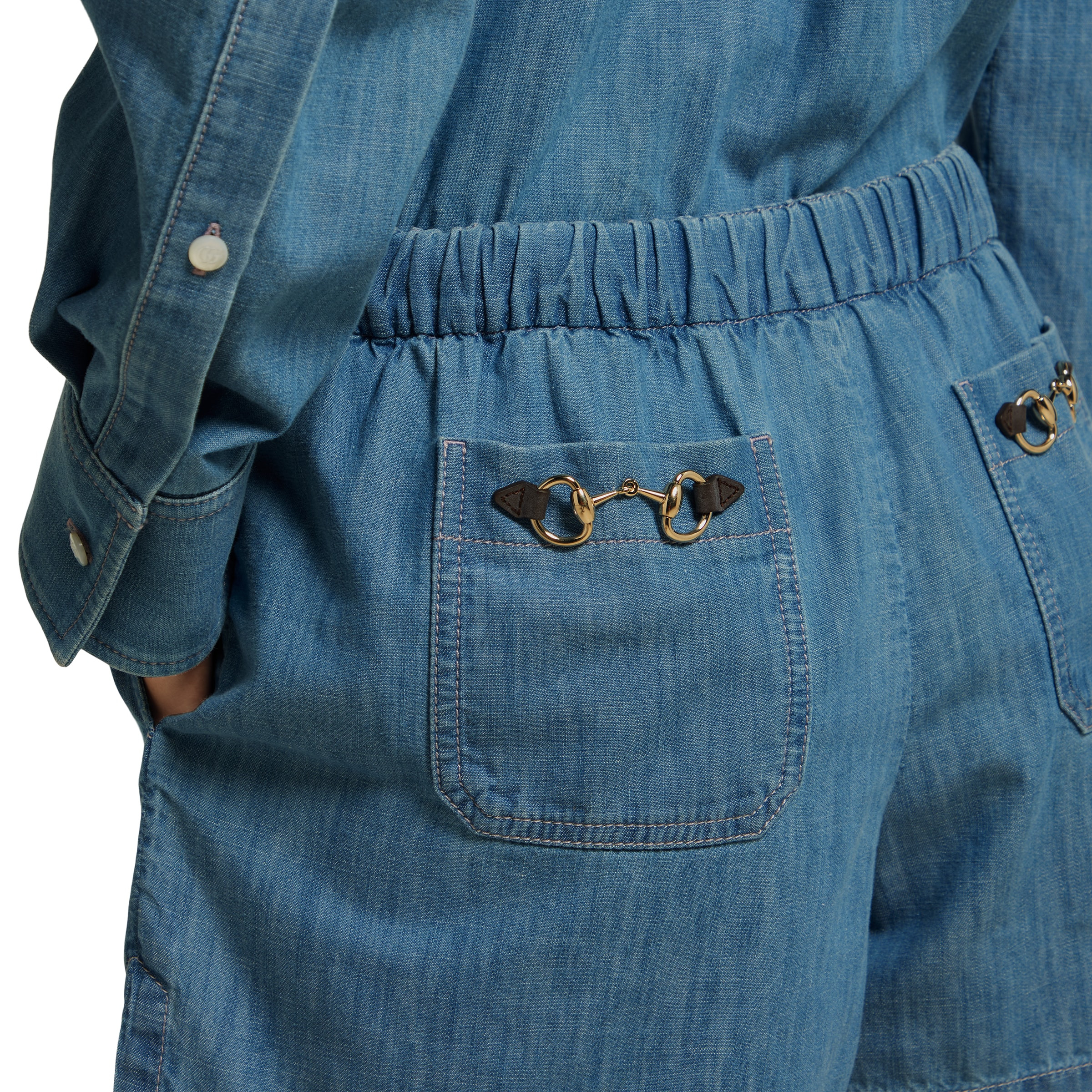 Denim shorts with Horsebit - 5