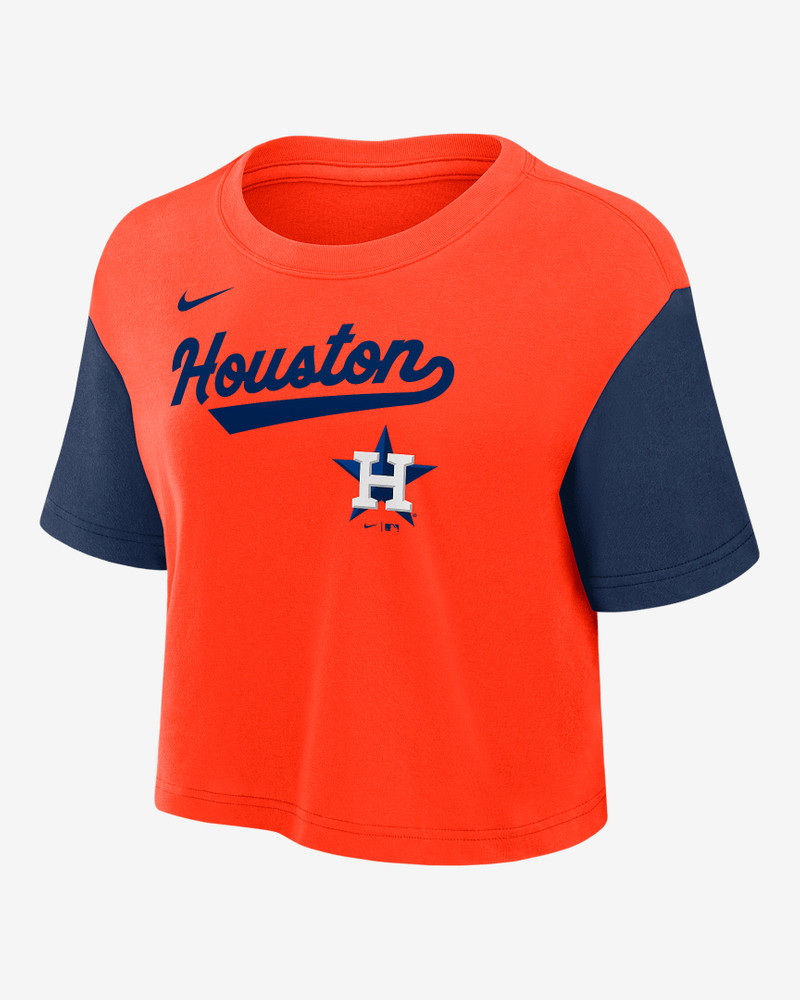 Houston Astros Script Women's Nike Dri-FIT MLB Cropped T-Shirt 1