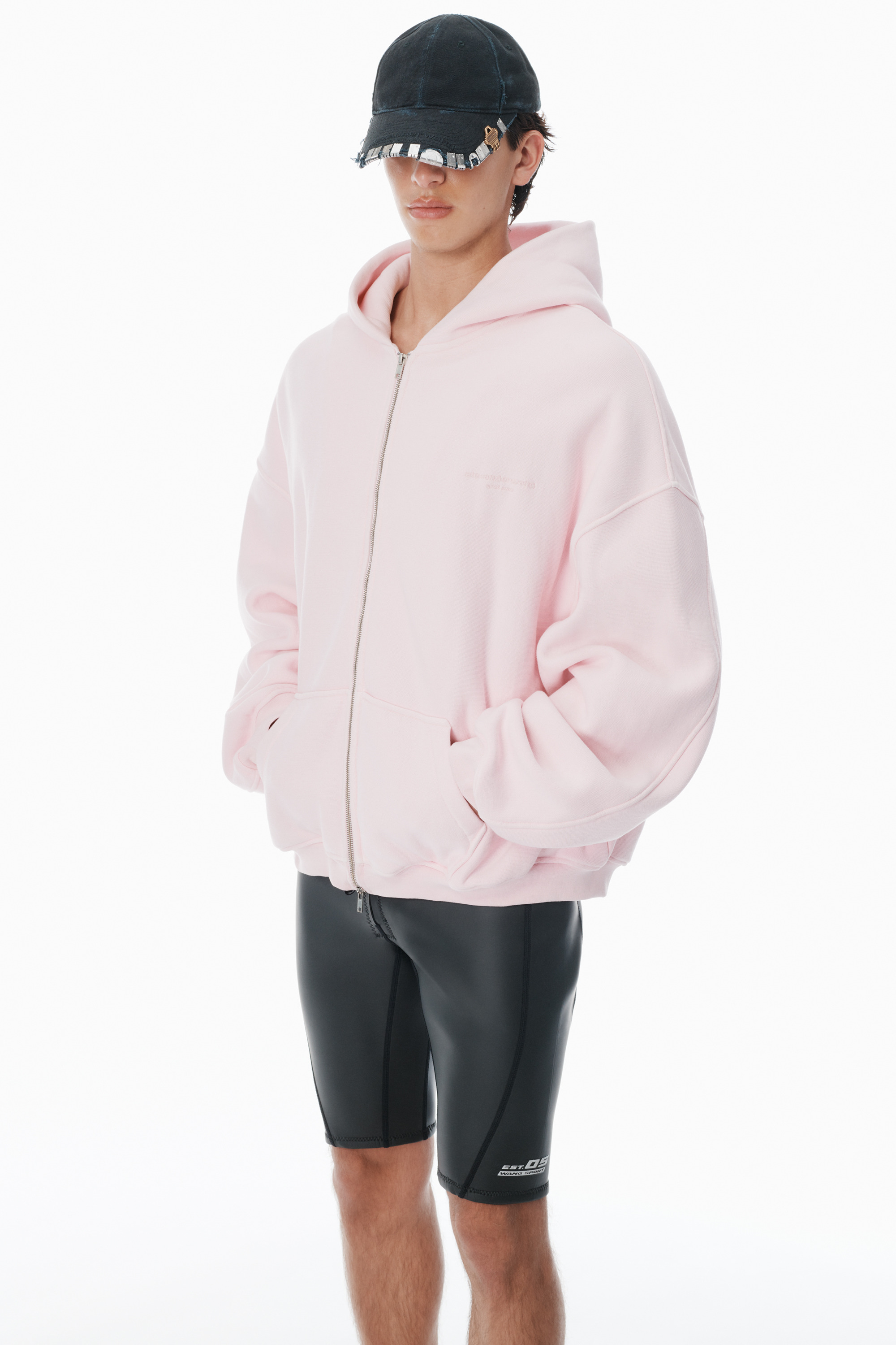 Pink Cotton Logo Zip-Up Hoodie - 3