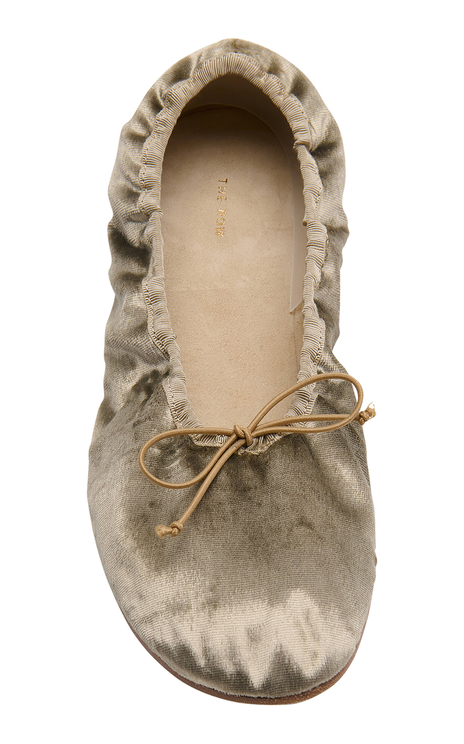 Round Velvet Ballet Flats ivory - 4