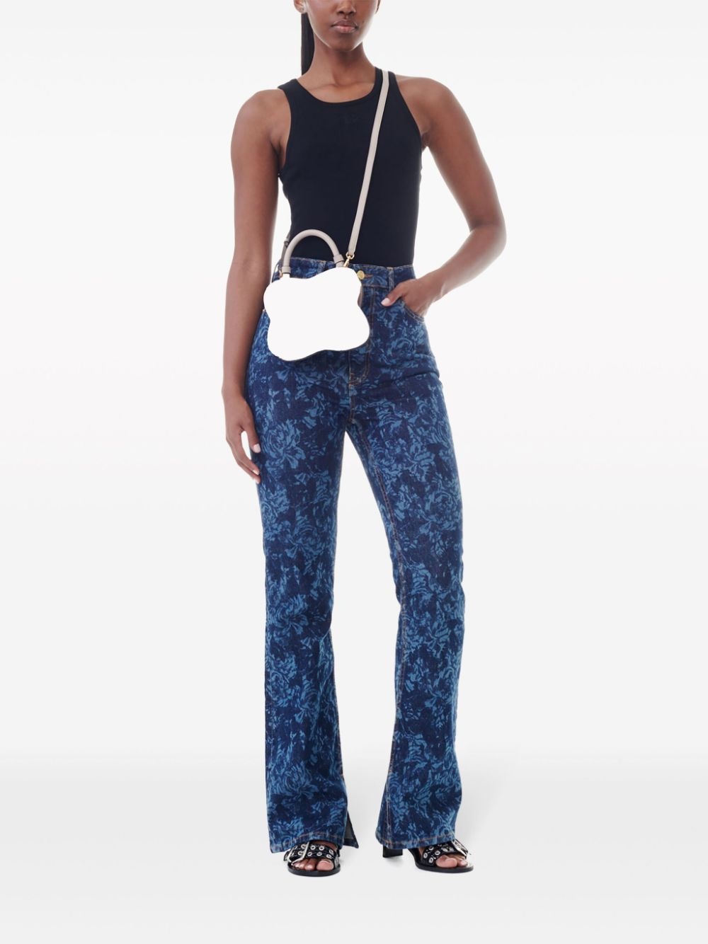 floral-print flared jeans - 2