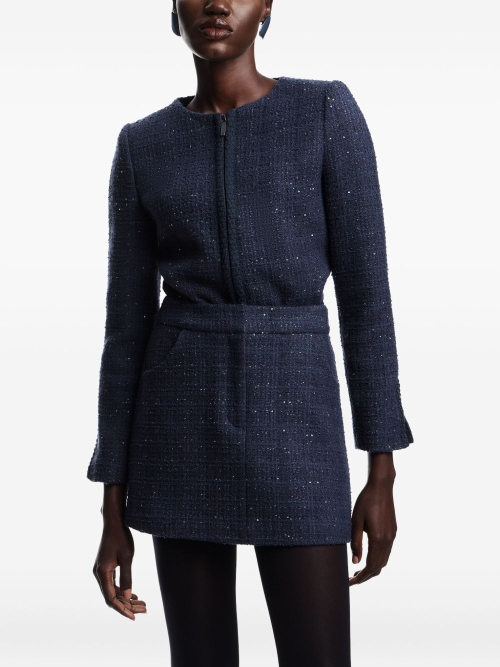 sequin-embellished tweed skirt - 3