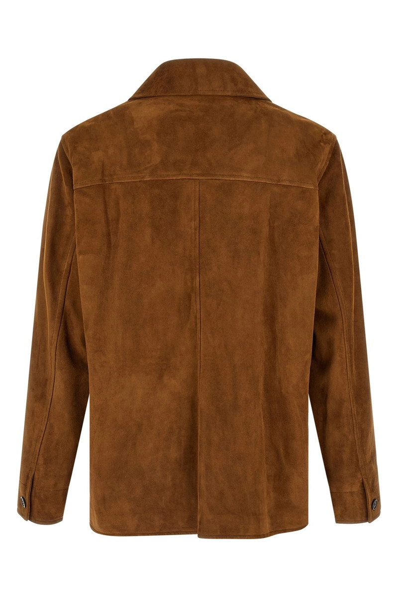 SAINT LAURENT Suede overshirt outlook