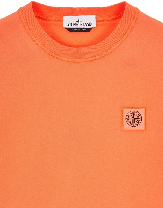 23757 GARMENT-DYED COTTON JERSEY 'FISSATO' TREATMENT ORANGE - 3