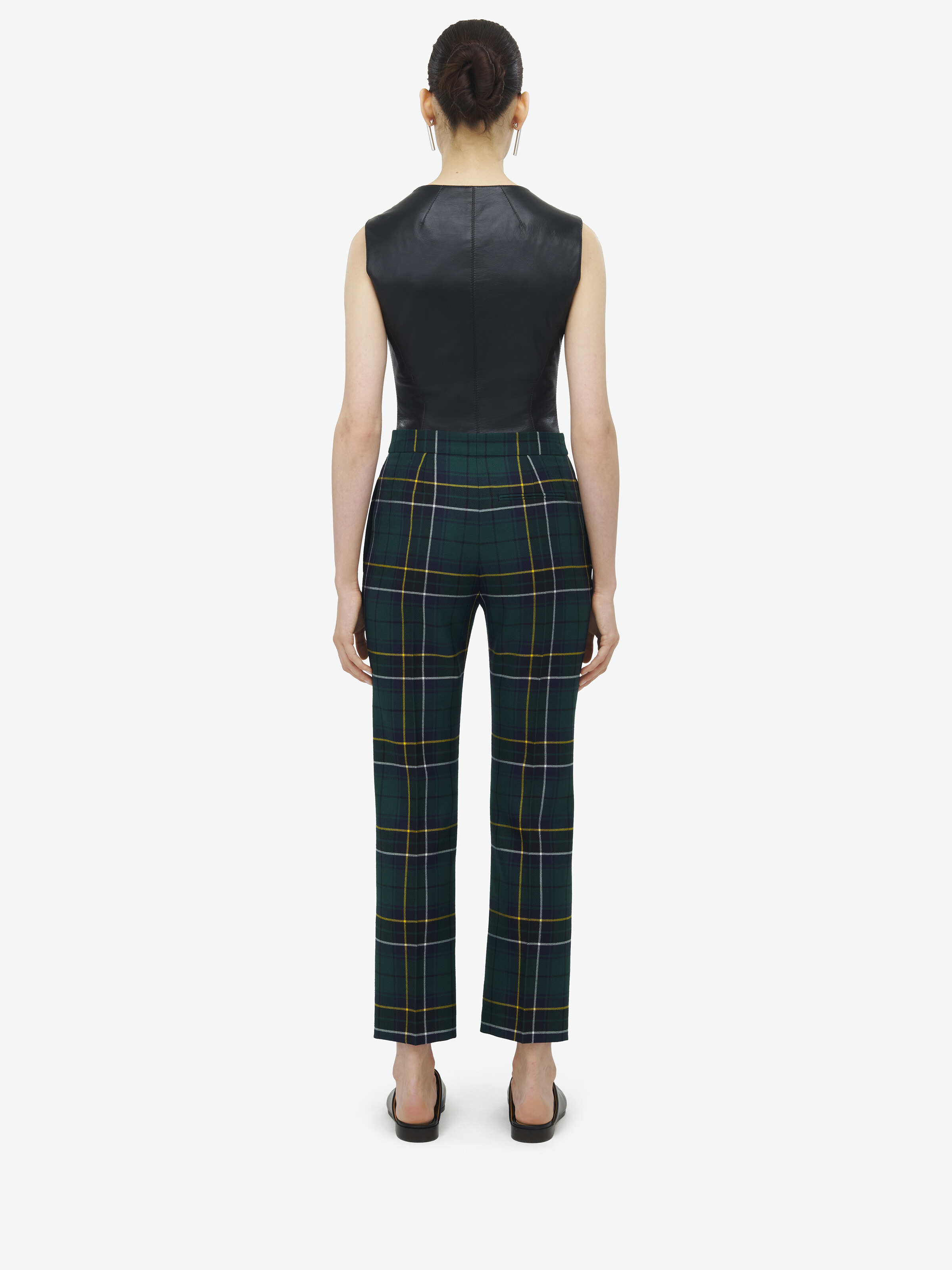 Wool Tartan Cigarette Trousers - 4