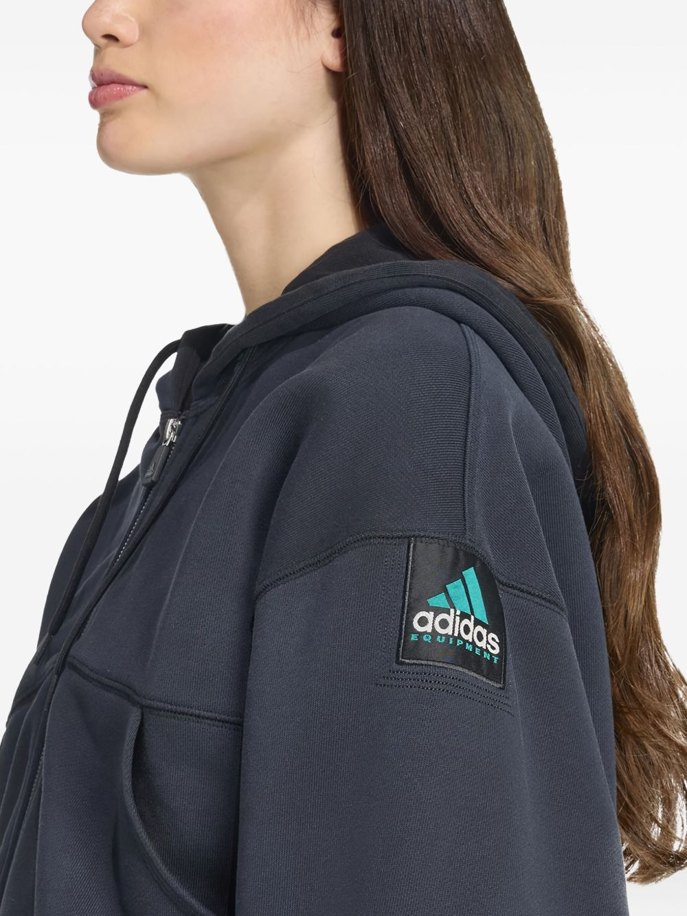 logo-patch zip-up hoodie - 3