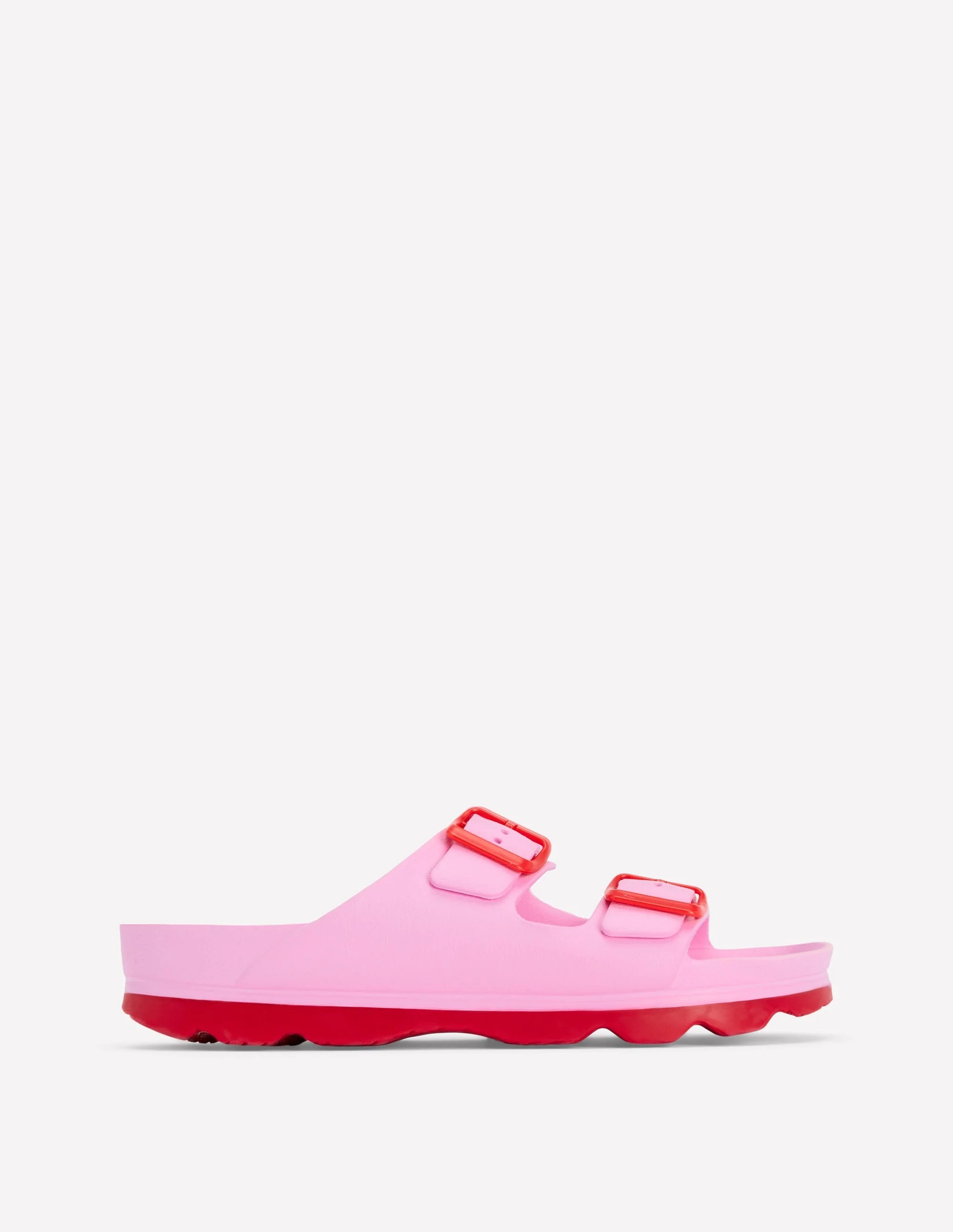 Lyla Double Buckle Sliders-Soft Pink - 1