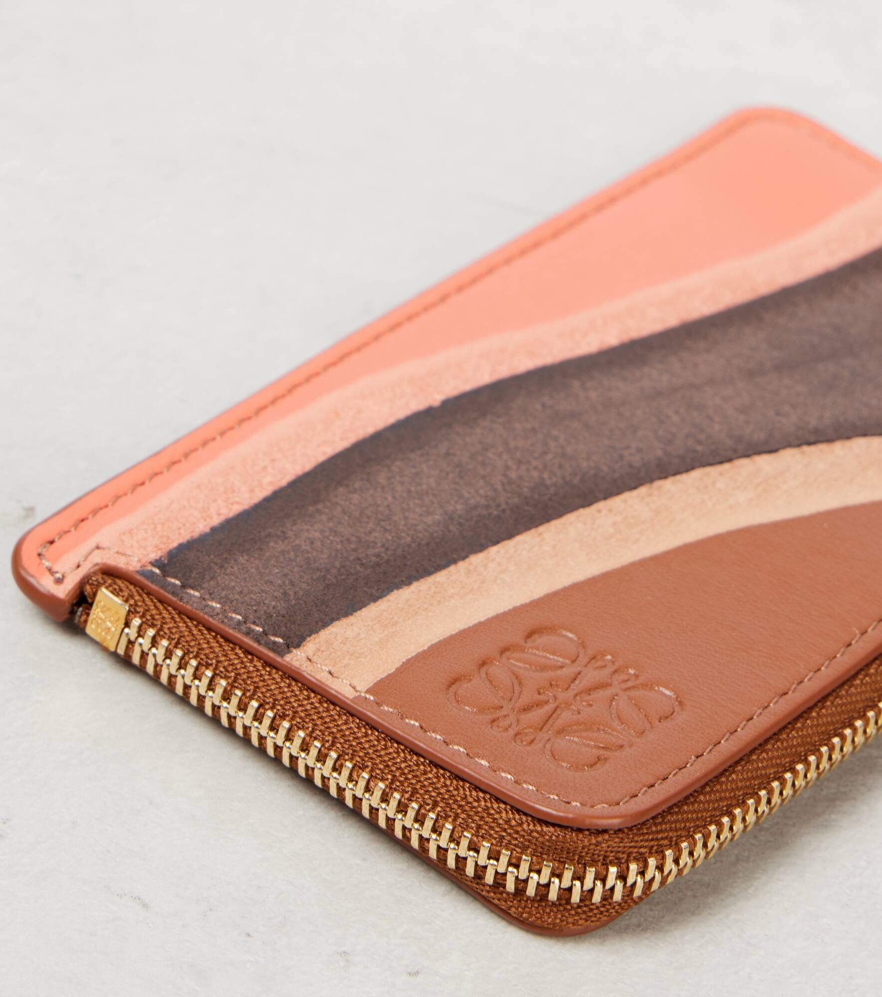 Anagram printed leather card case - 4