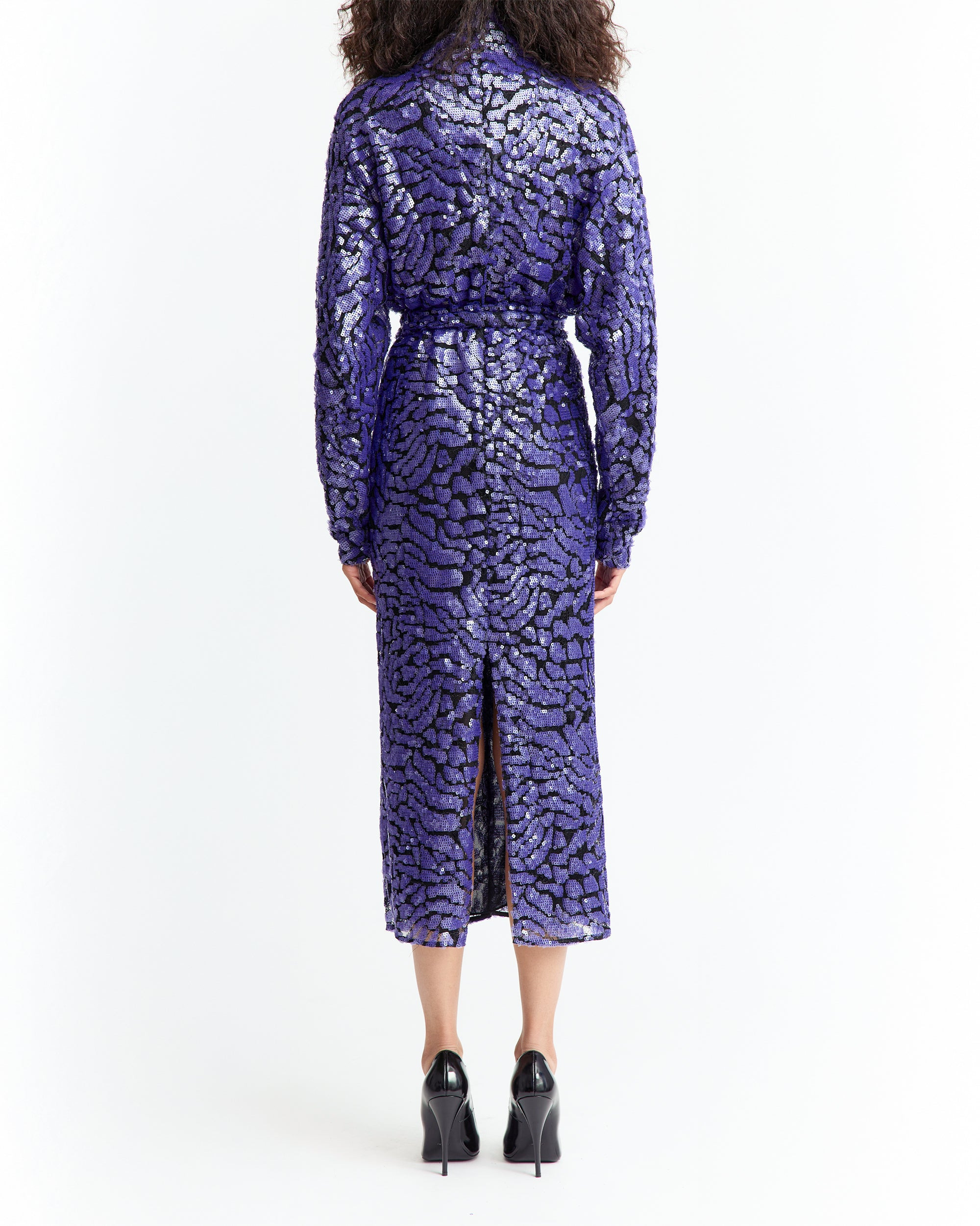 EPOLE MIDI DRESS IN LACE SEQUIN - 4