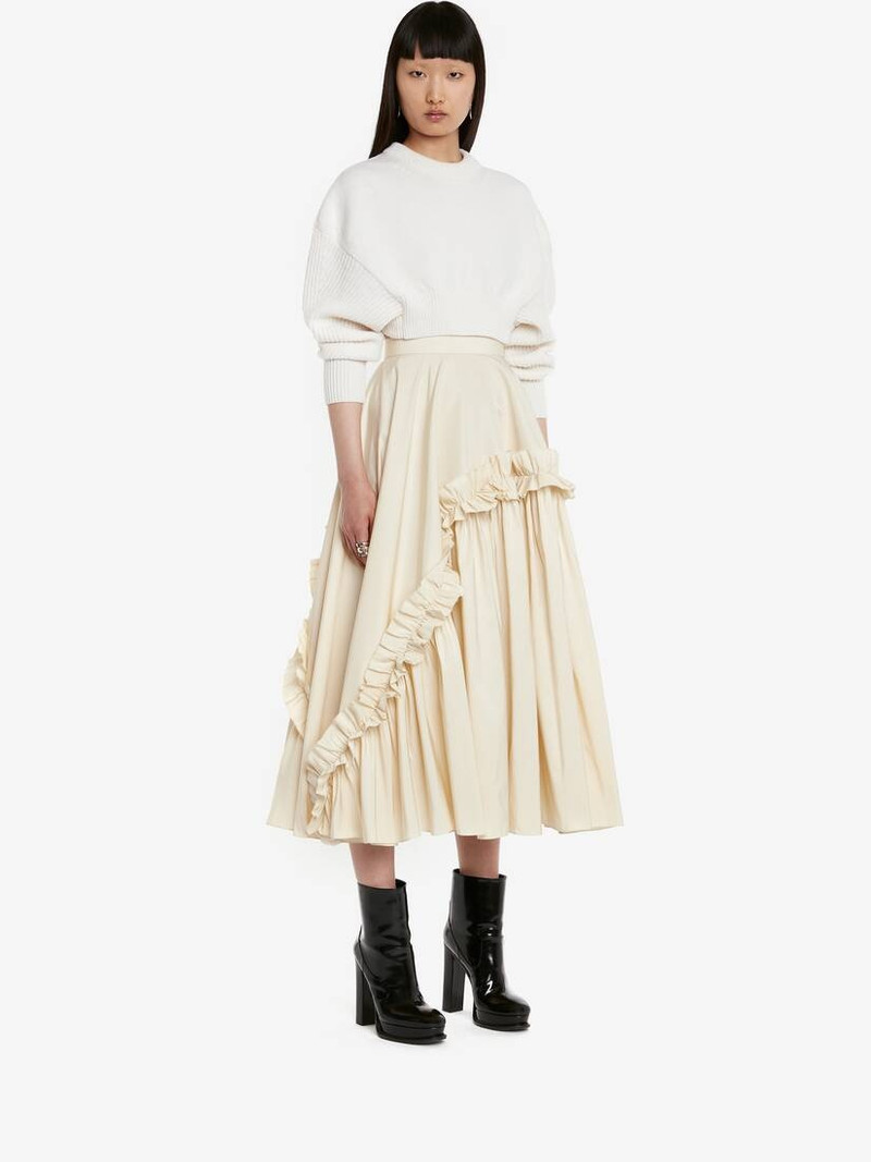 Women's Asymmetric Gathered Skirt in Calico 3