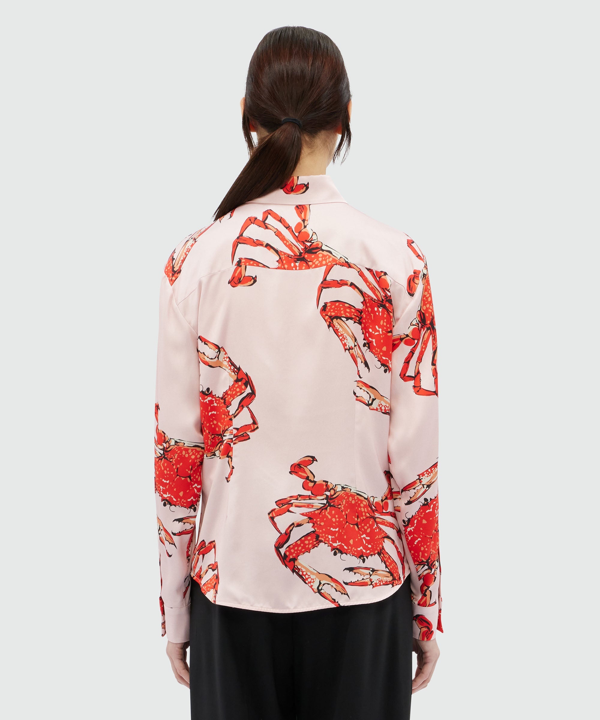 Pink satin shirt with "King crab" print - 3