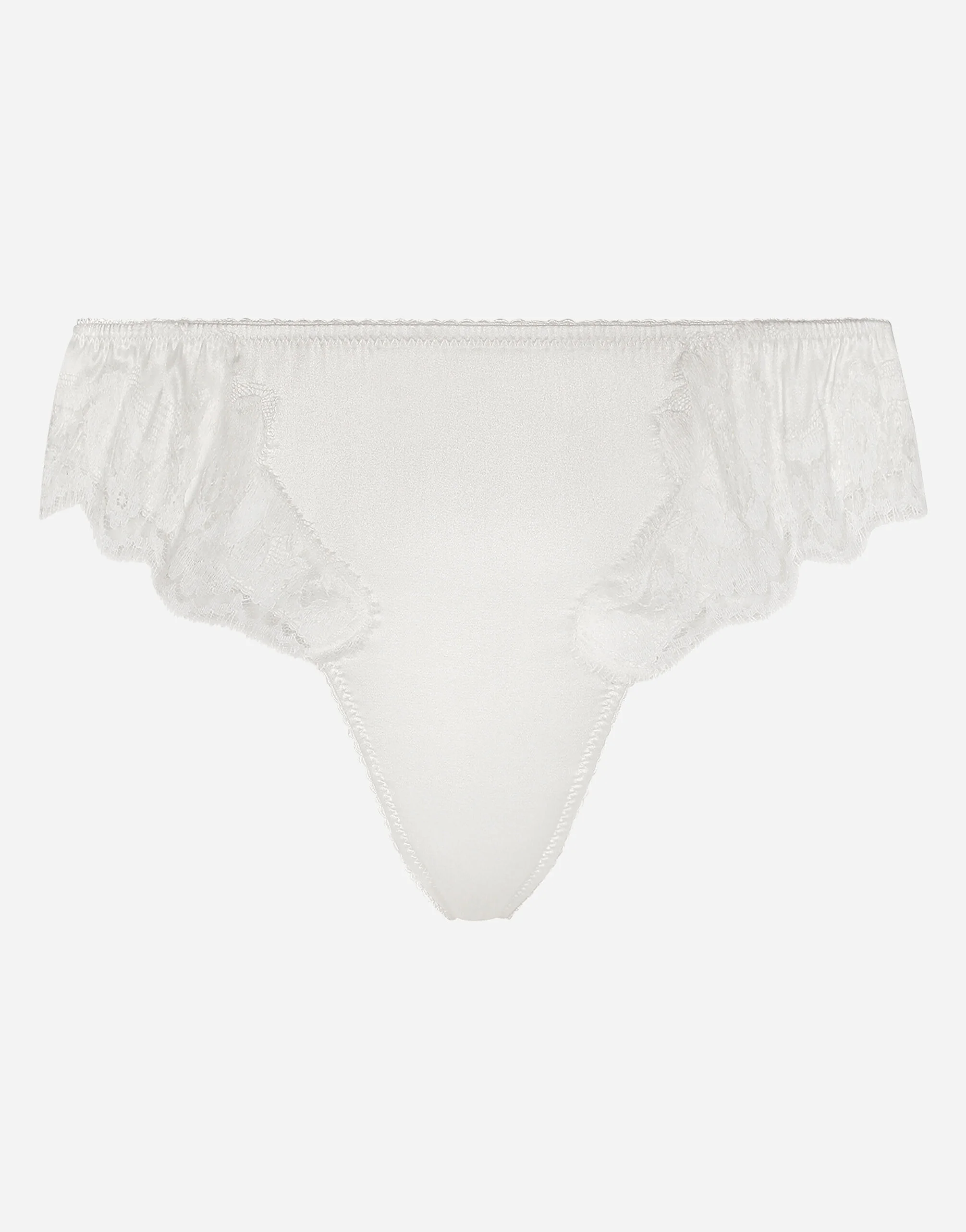 Satin thong with lace detailing - 1