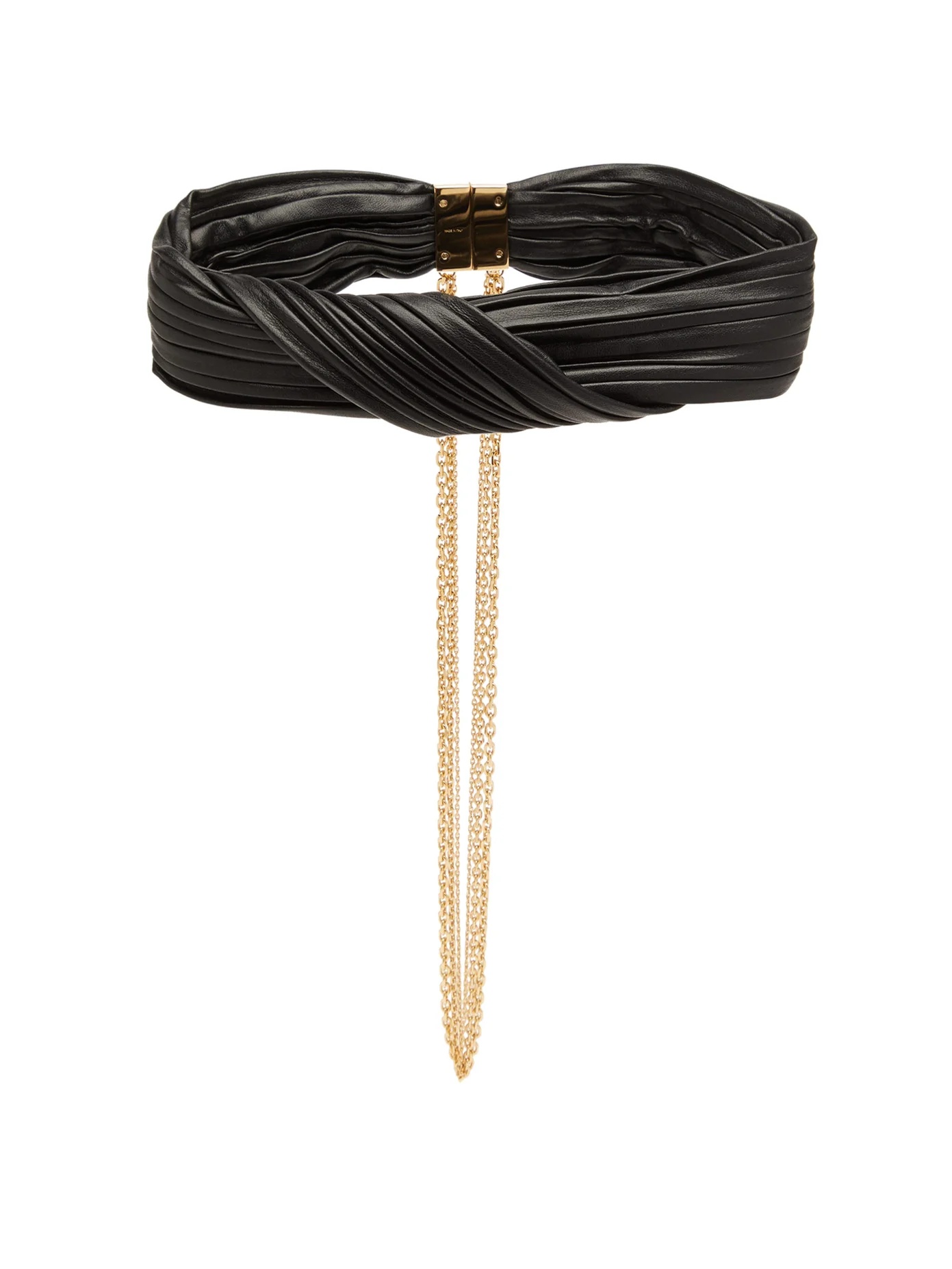 Pleated leather choker - 1