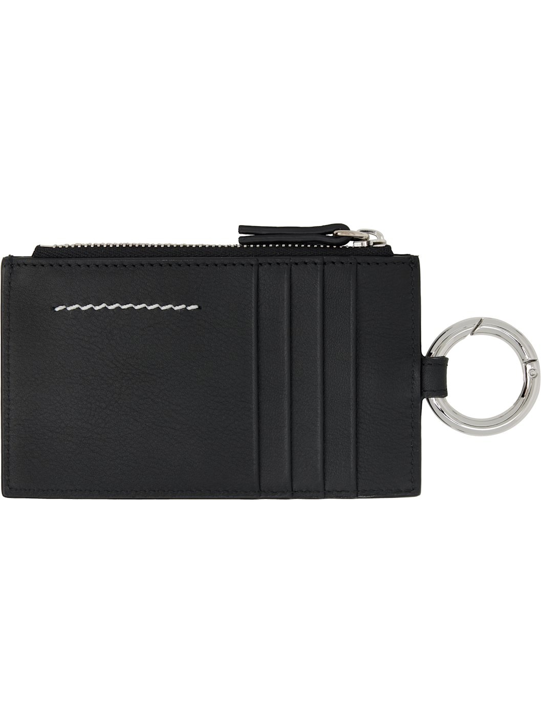 Black Leather Ring Wallet - 2