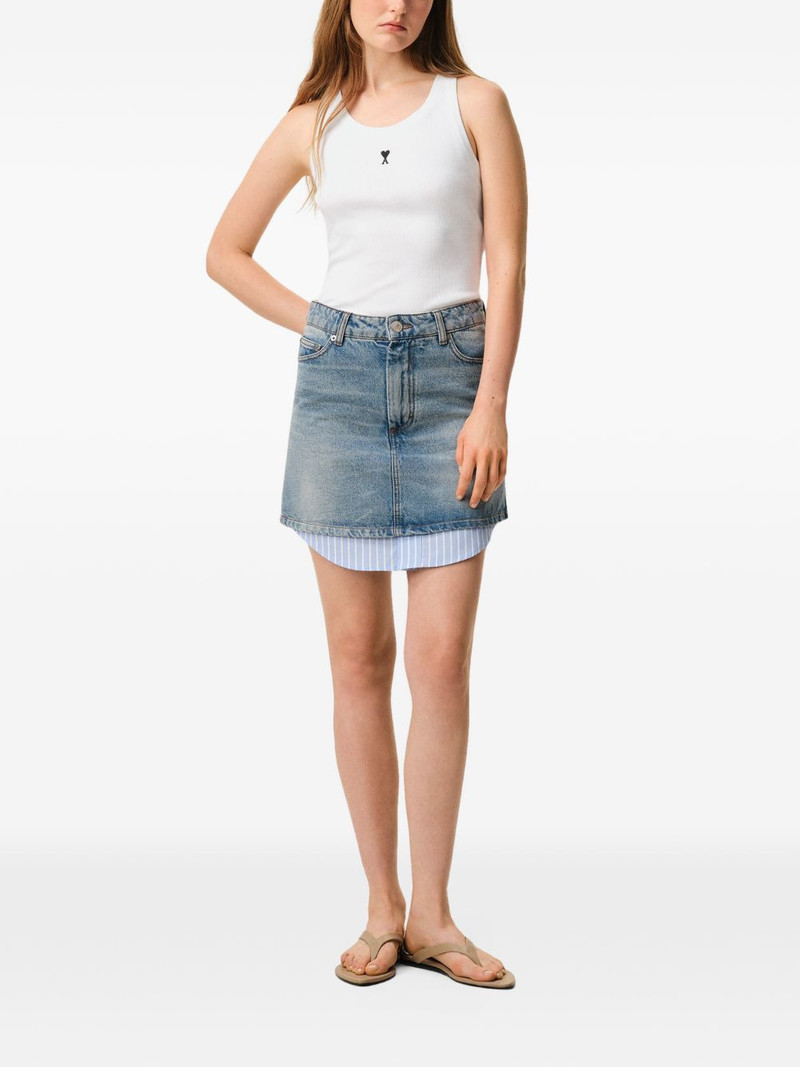 AMI Paris logo-detail ribbed tank top outlook