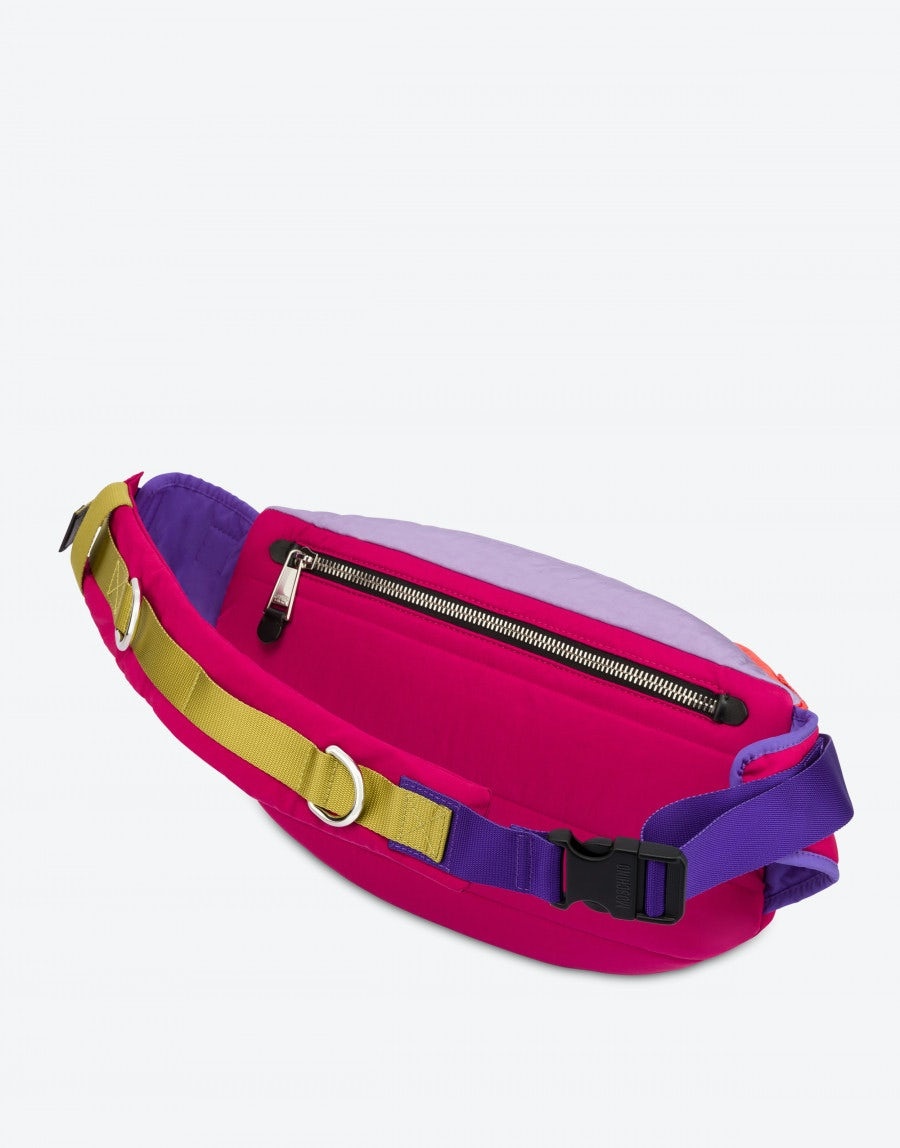 LARGE COLOUR-BLOCK NYLON BELT BAG - 2