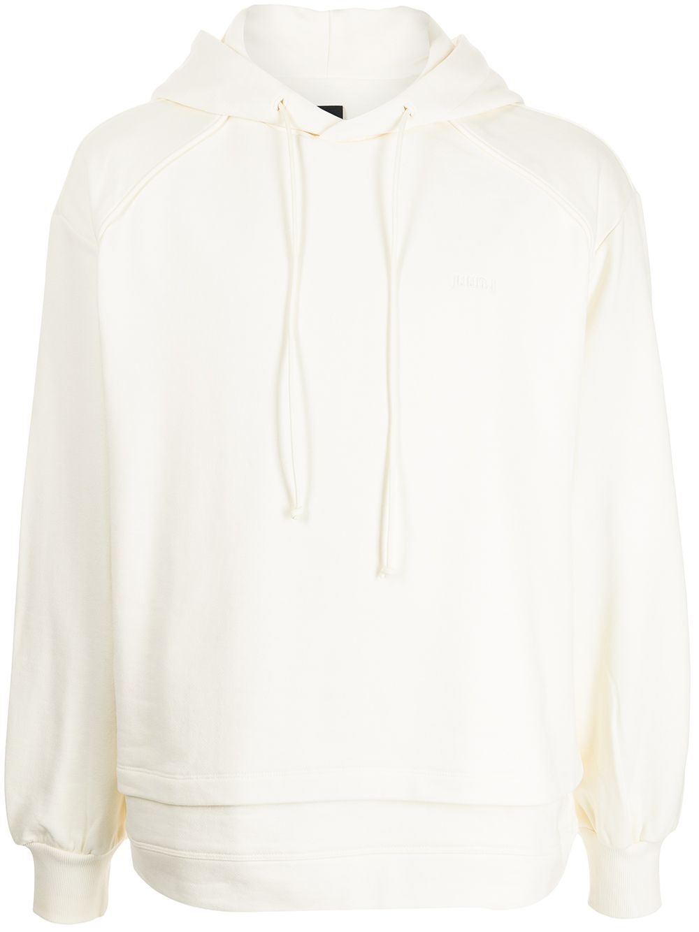 layered cotton hoodie - 1