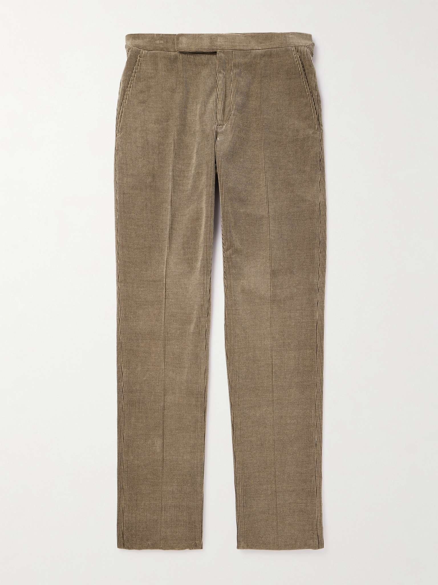 Gregory Straight-Leg Cotton and Cashmere-Blend Corduroy Trousers - 1