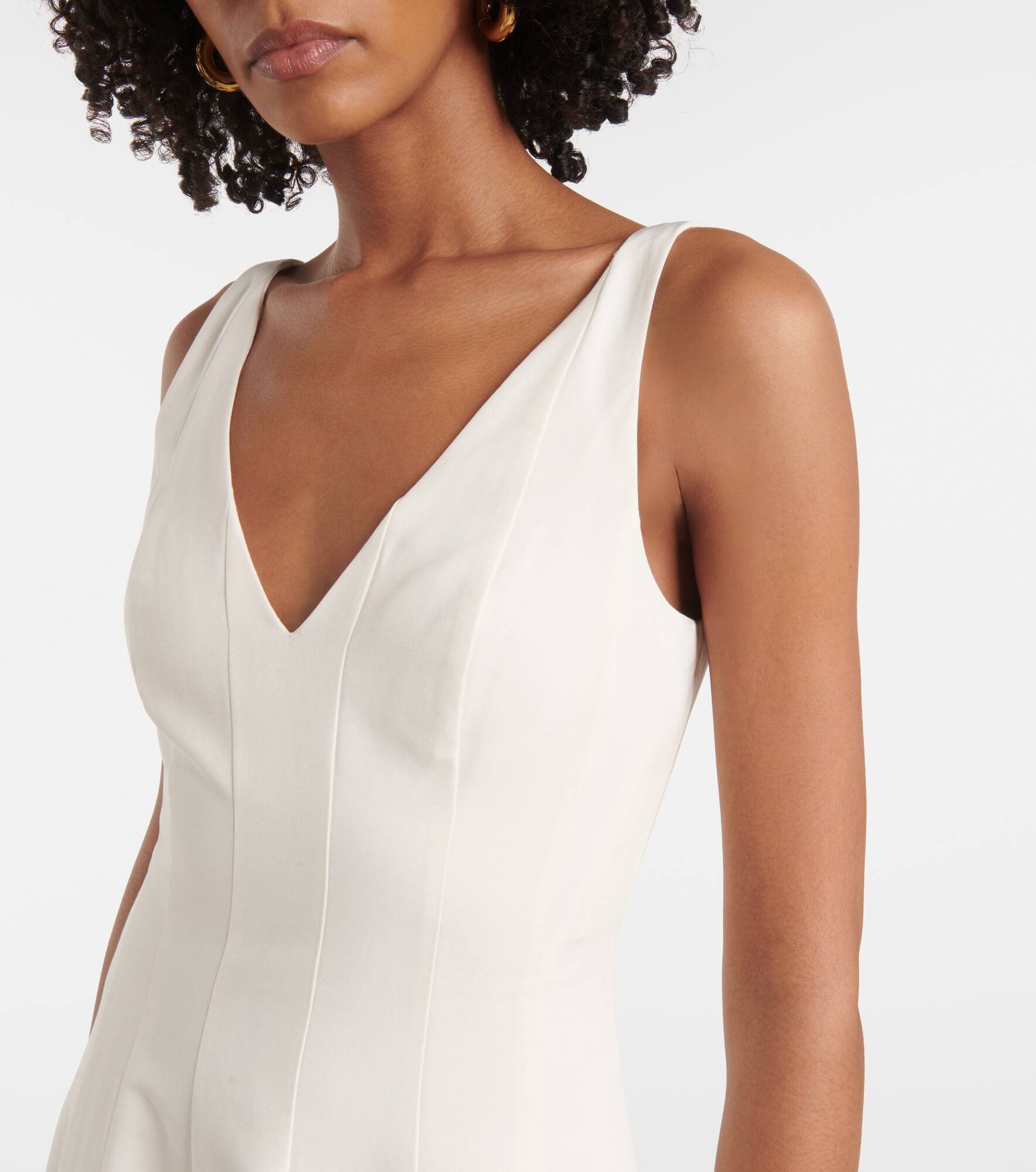 Bridal Marieta cotton-blend midi dress - 4