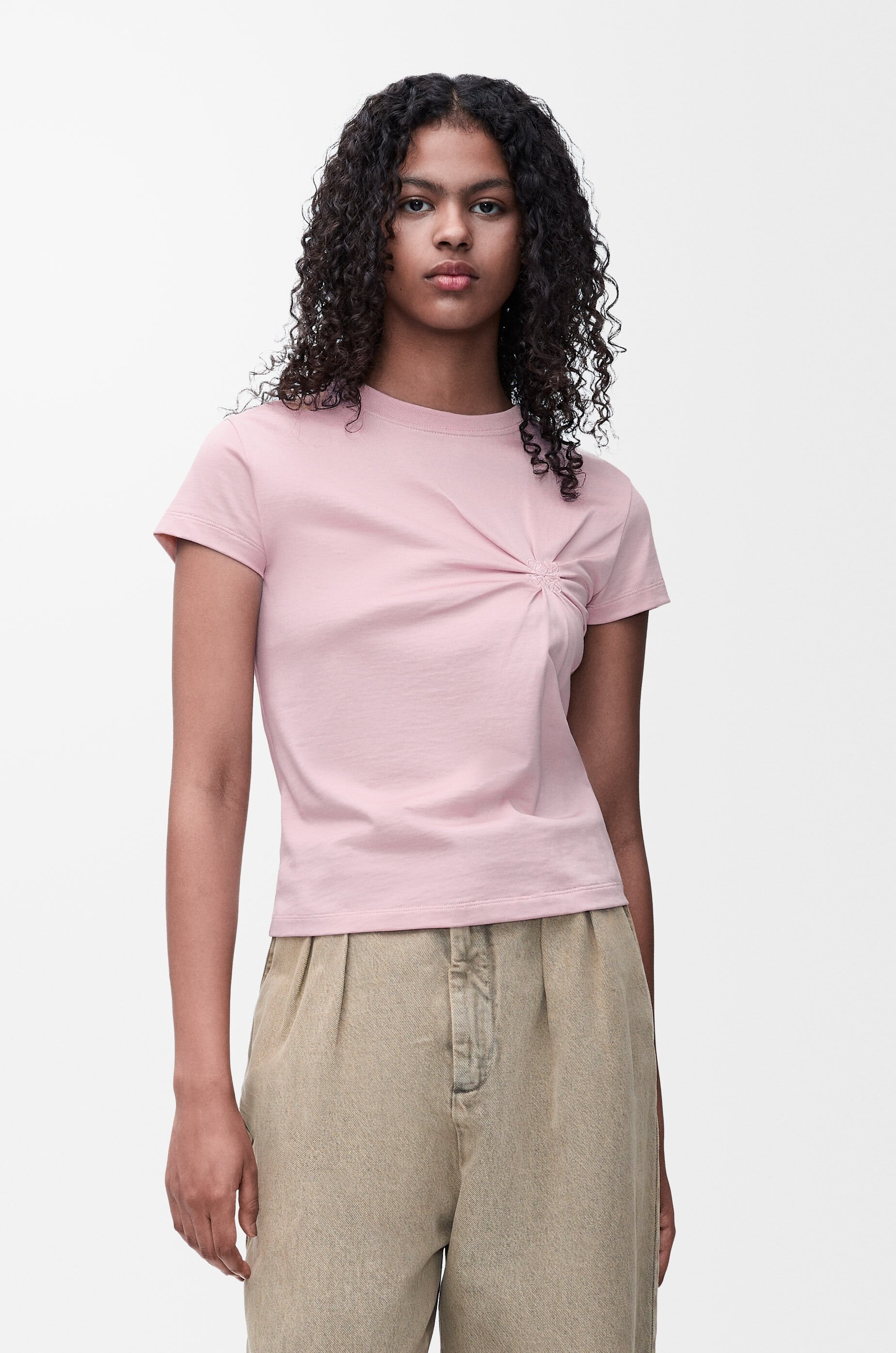 Small fit T-shirt in cotton and viscose - 3
