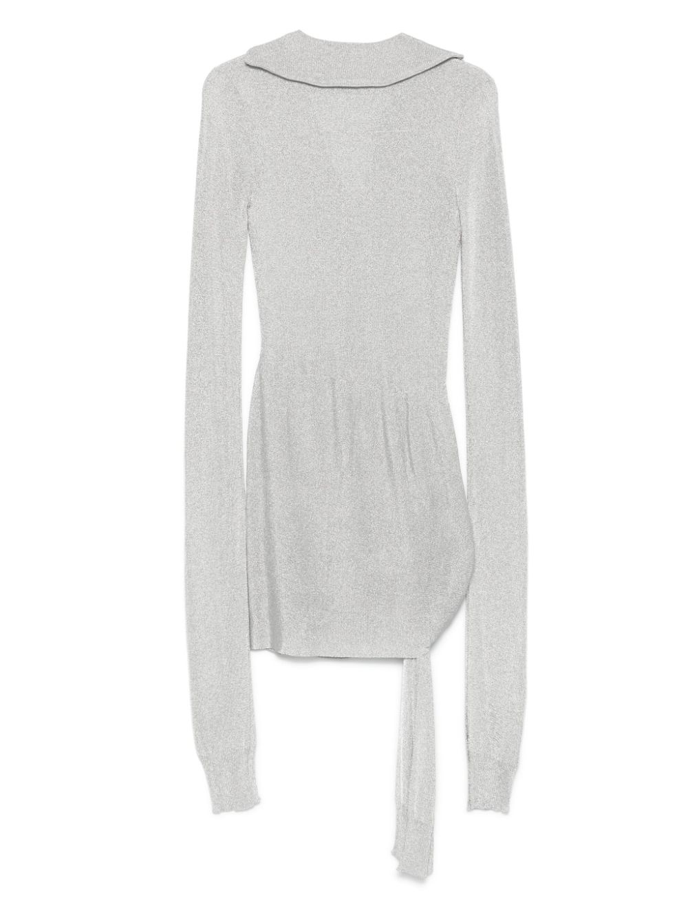knotted long-sleeve mini dress - 2