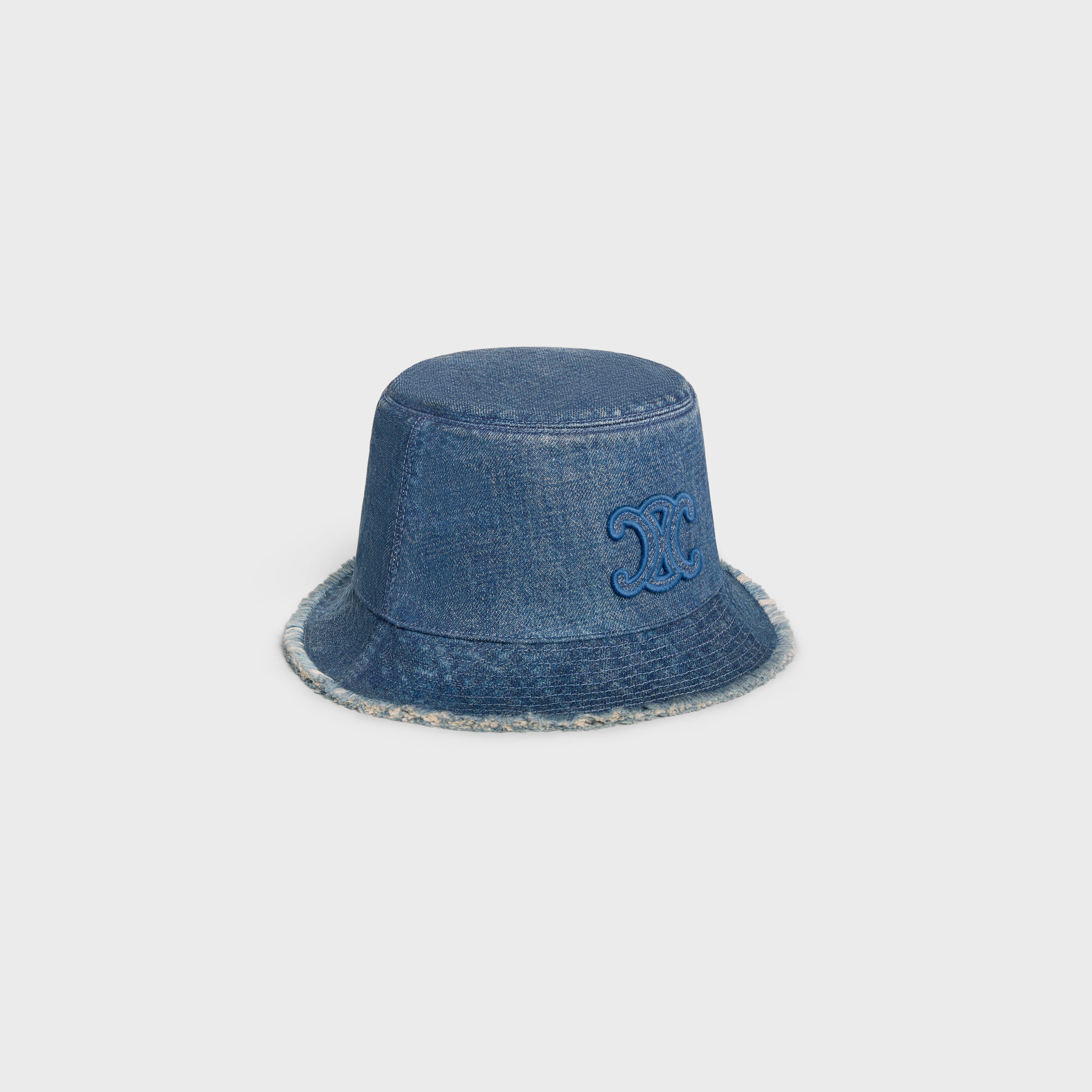 triomphe bucket hat in dark union wash denim - 2