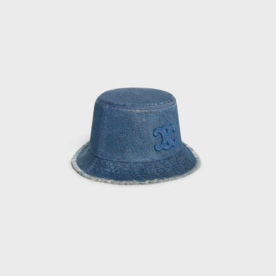 CELINE triomphe bucket hat in dark union wash denim outlook