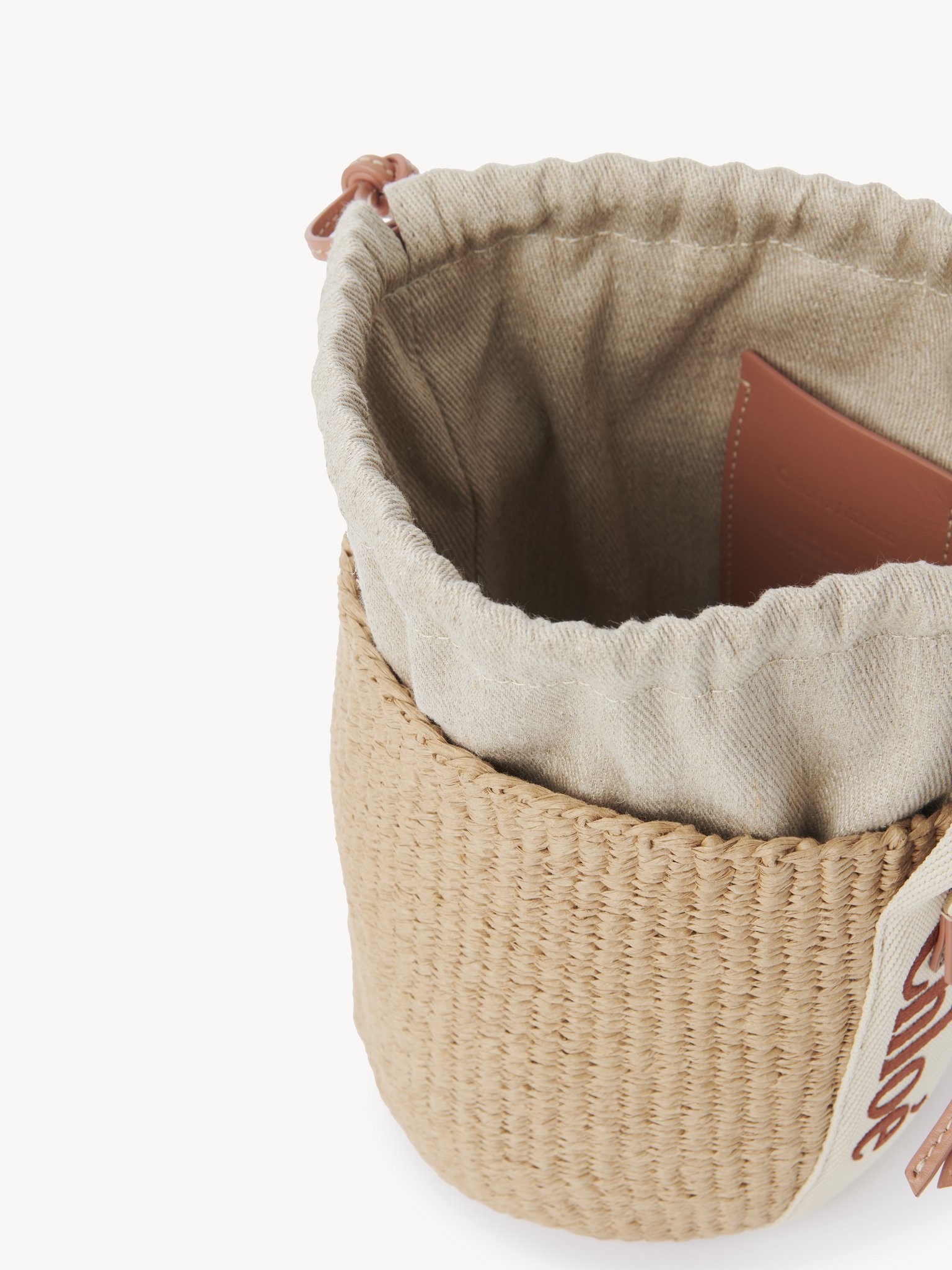 SMALL WOODY BASKET IN NATURAL FIBERS - 5