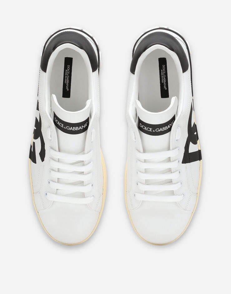 Calfskin nappa Portofino sneakers with DG logo print - 4