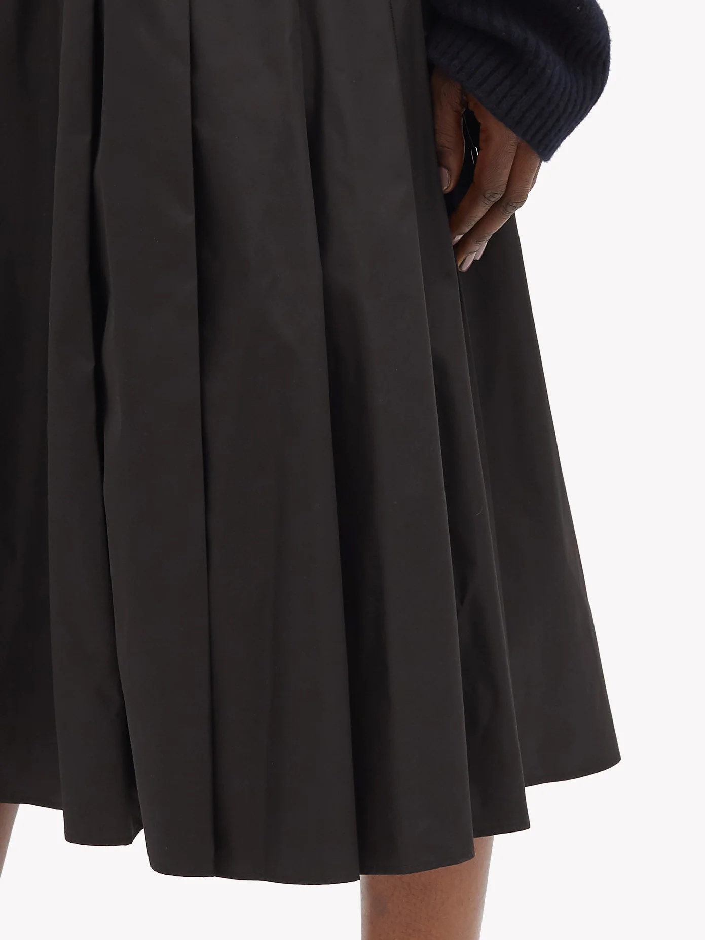 Pleated poplin midi skirt - 3