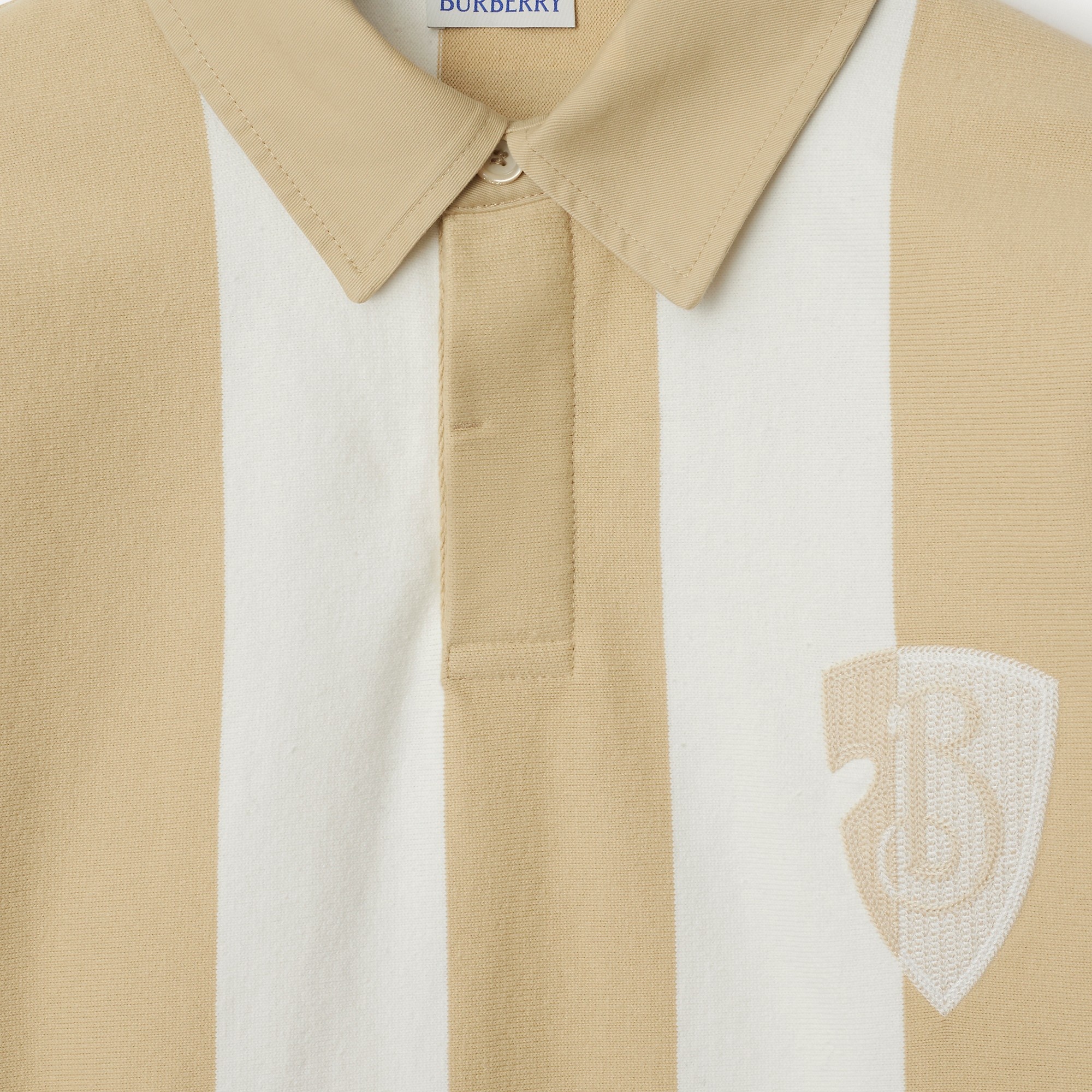 Long-sleeve Striped Cotton Polo Shirt - 5