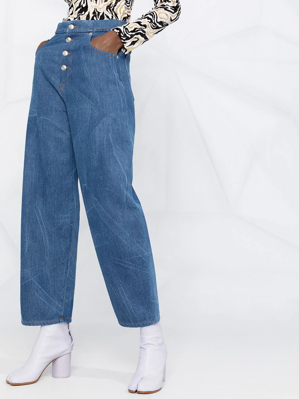 high-rise tapered-leg jeans - 3