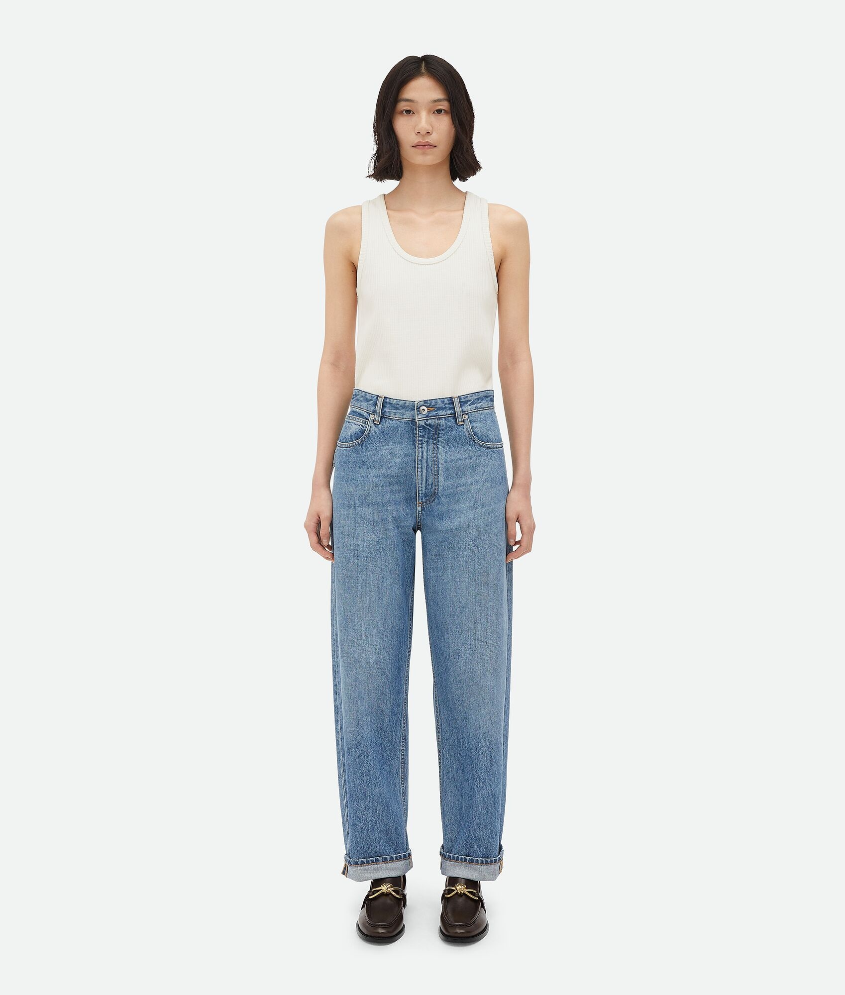 Vintage Indigo Turned Up Denim - 4