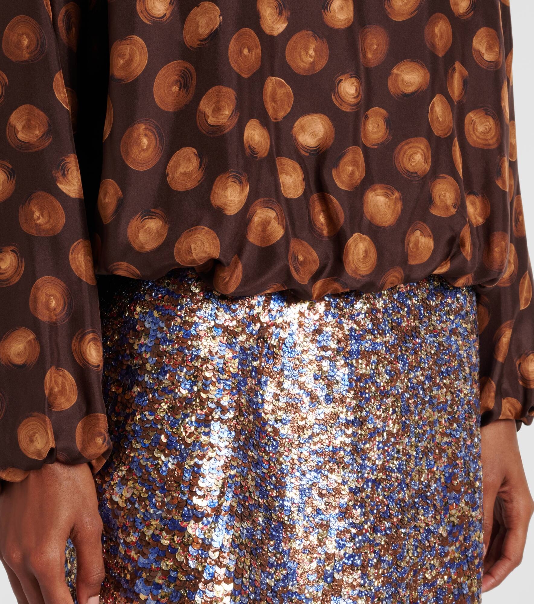 Printed satin blouse - 5