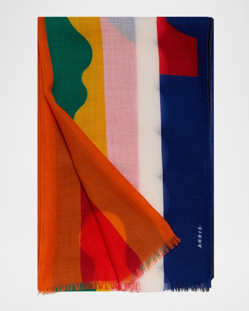 AKRIS Paravent-Print Cashmere Scarf outlook