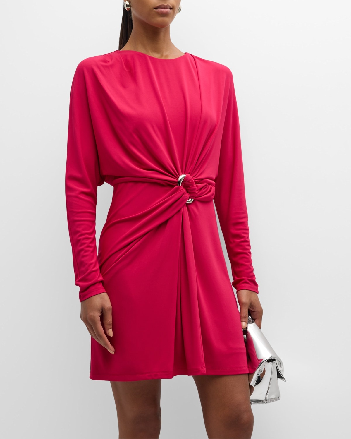 Linds Gathered Long-Sleeve Mini Dress - 3