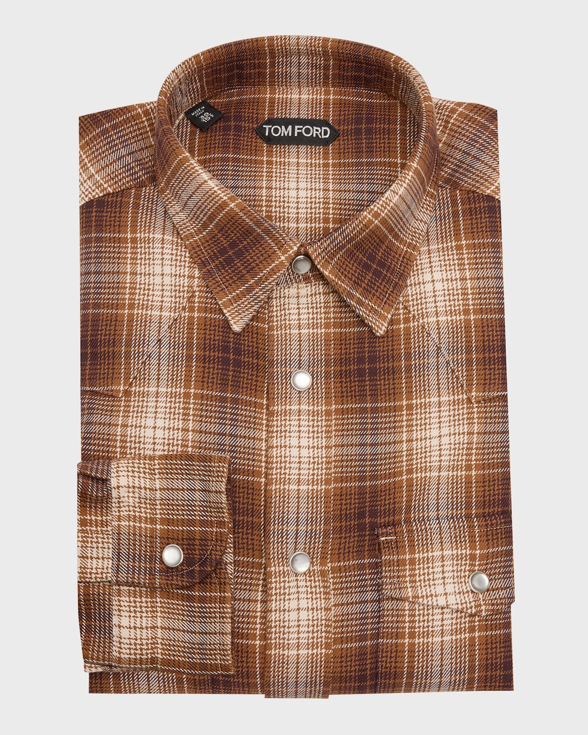 Men's Cotton Plaid Western Shirt - 1