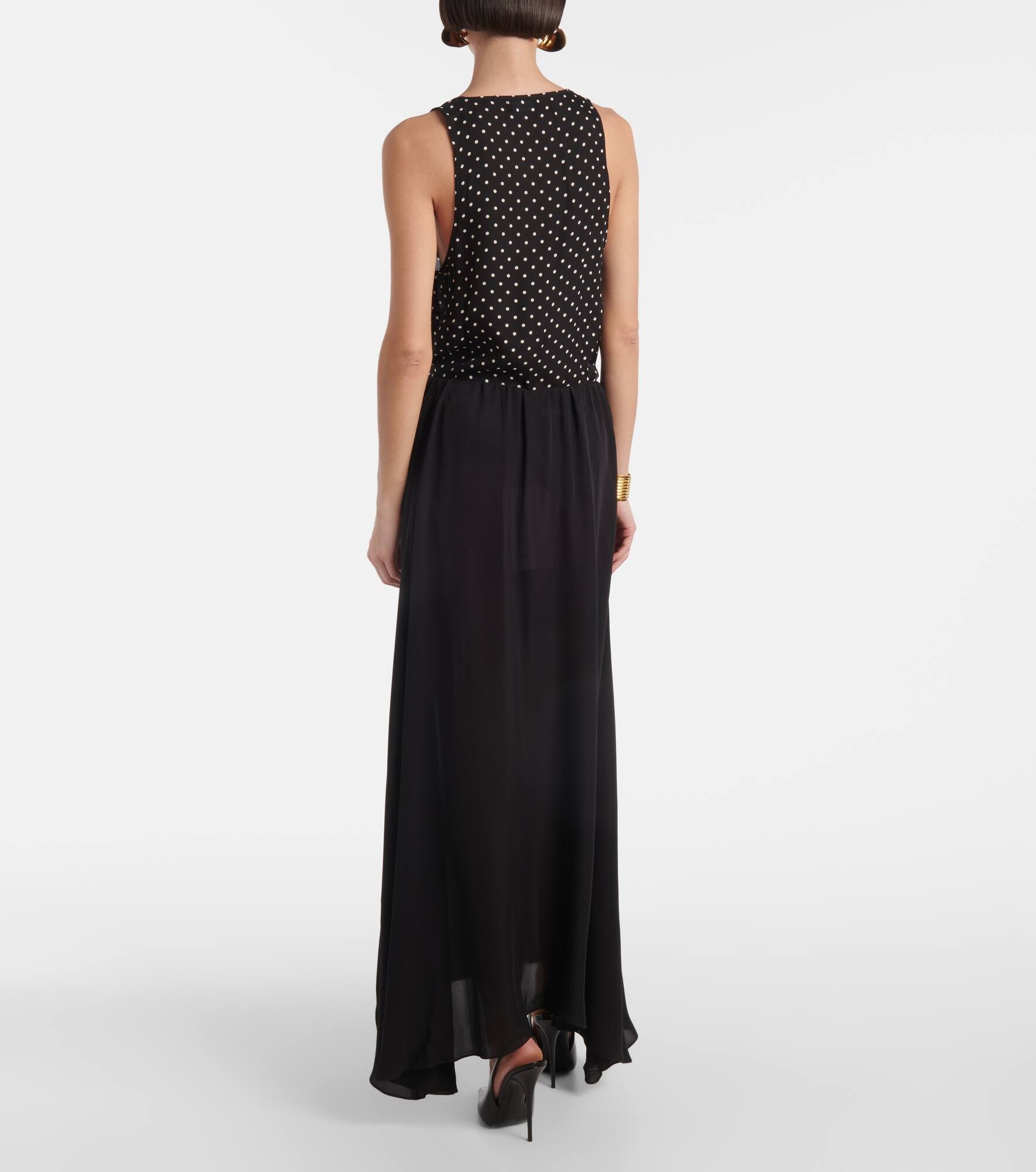 Flared silk maxi skirt - 3